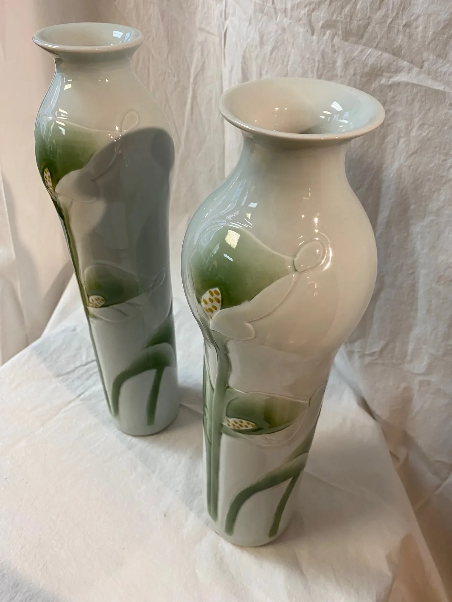 Maitland Smith Set of 2 Hand Painted Vintage Vases - 9