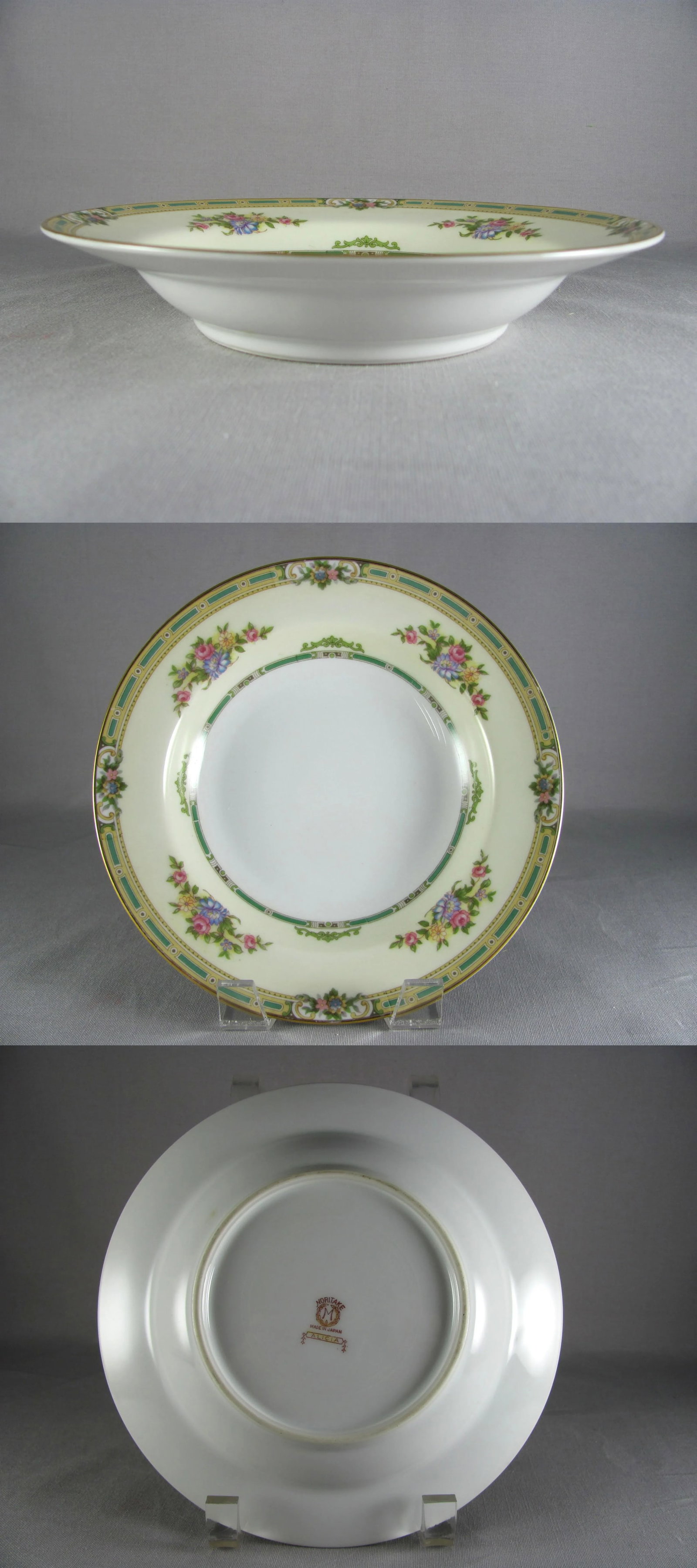 1920s Antique Noritake Alicia Floral China Service for 8 Dinnerware Set - 56 Piece - 8