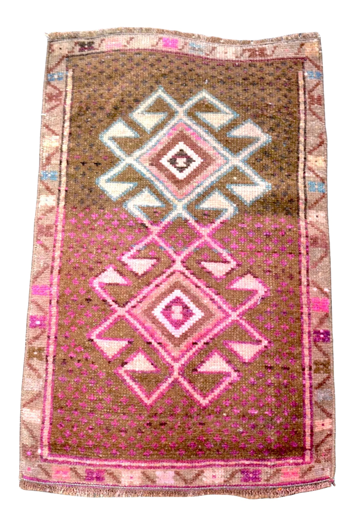 Pink and Brown Vintage Rug (1 of 6)