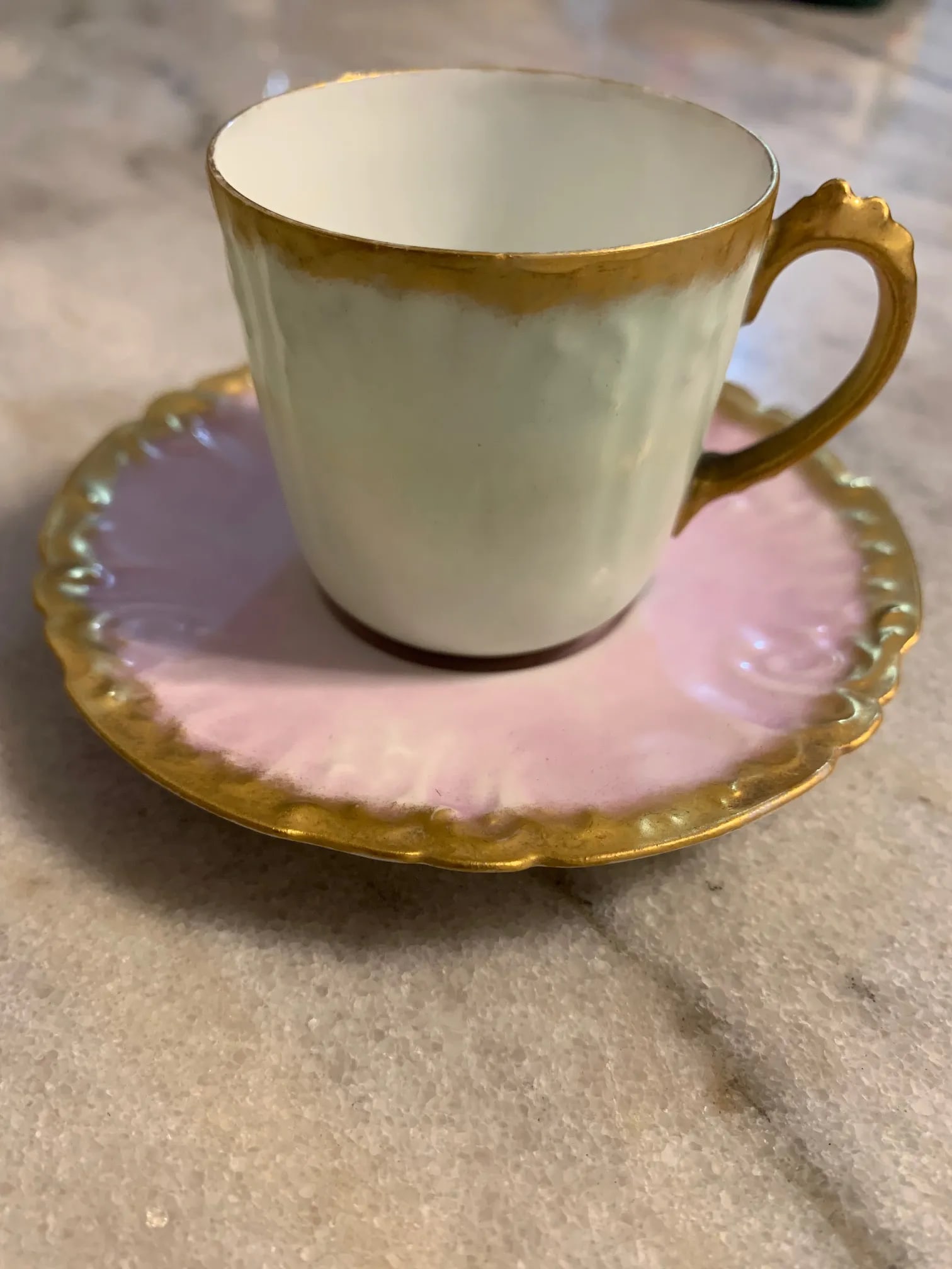 Antique Limoges France Porcelain Cup & Saucer Set- 2 Pieces - 10