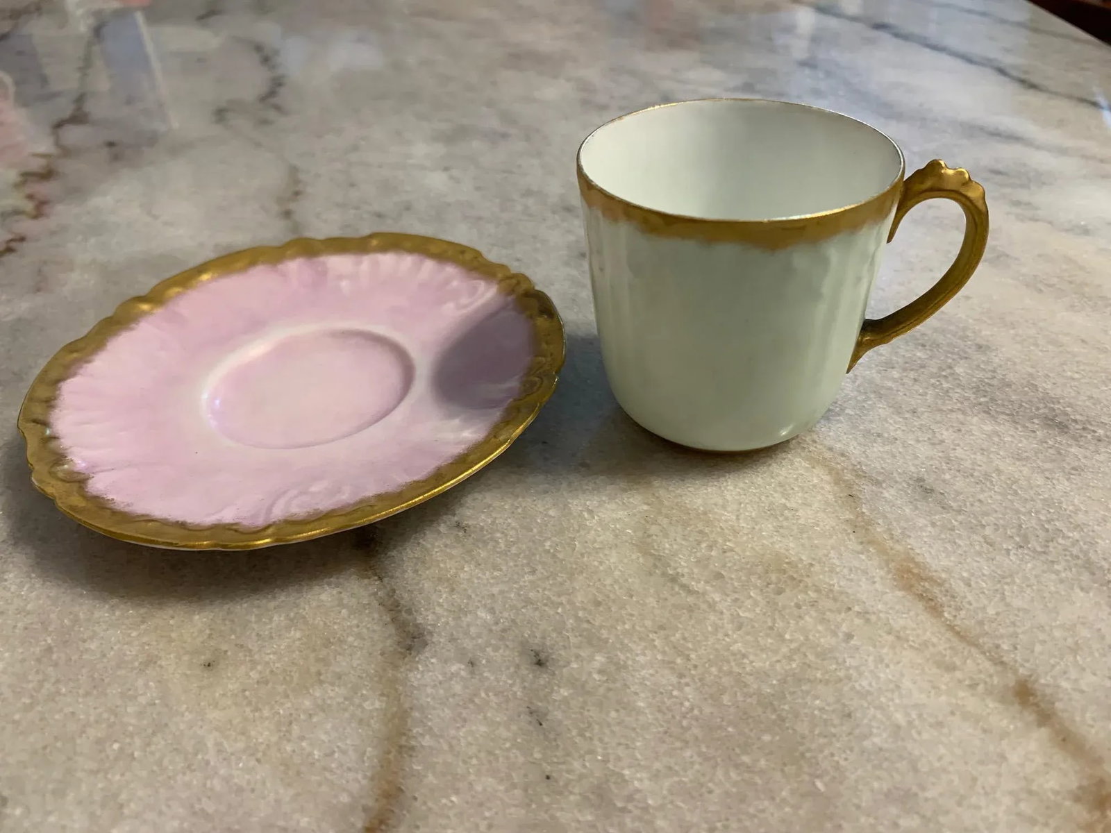 Antique Limoges France Porcelain Cup & Saucer Set- 2 Pieces - 3