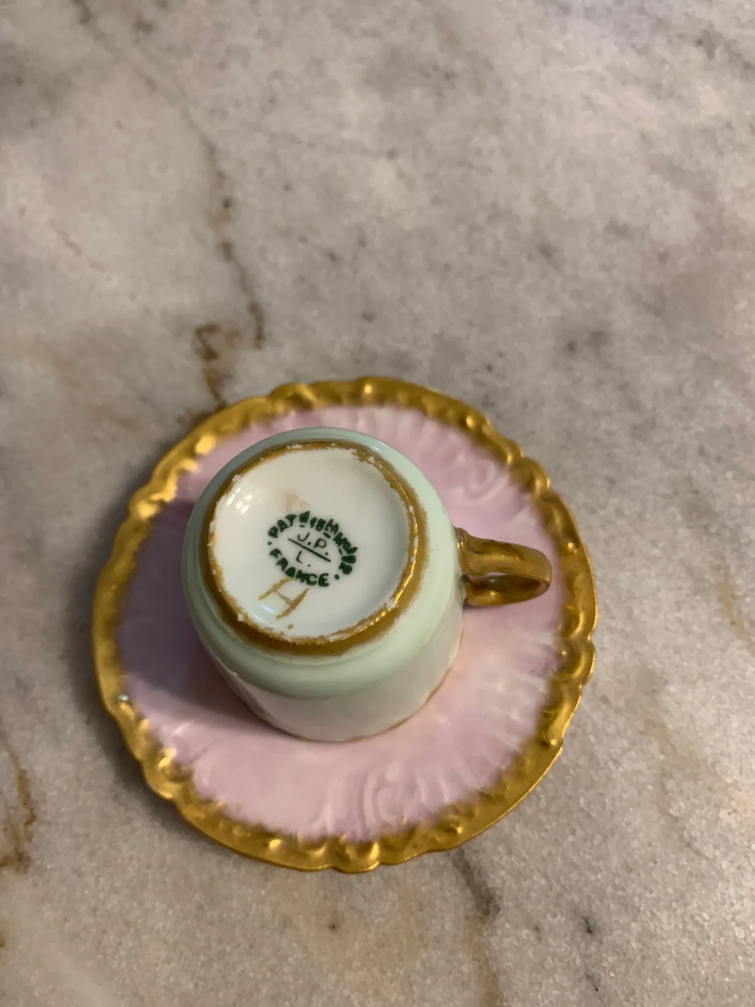 Antique Limoges France Porcelain Cup & Saucer Set- 2 Pieces - 4