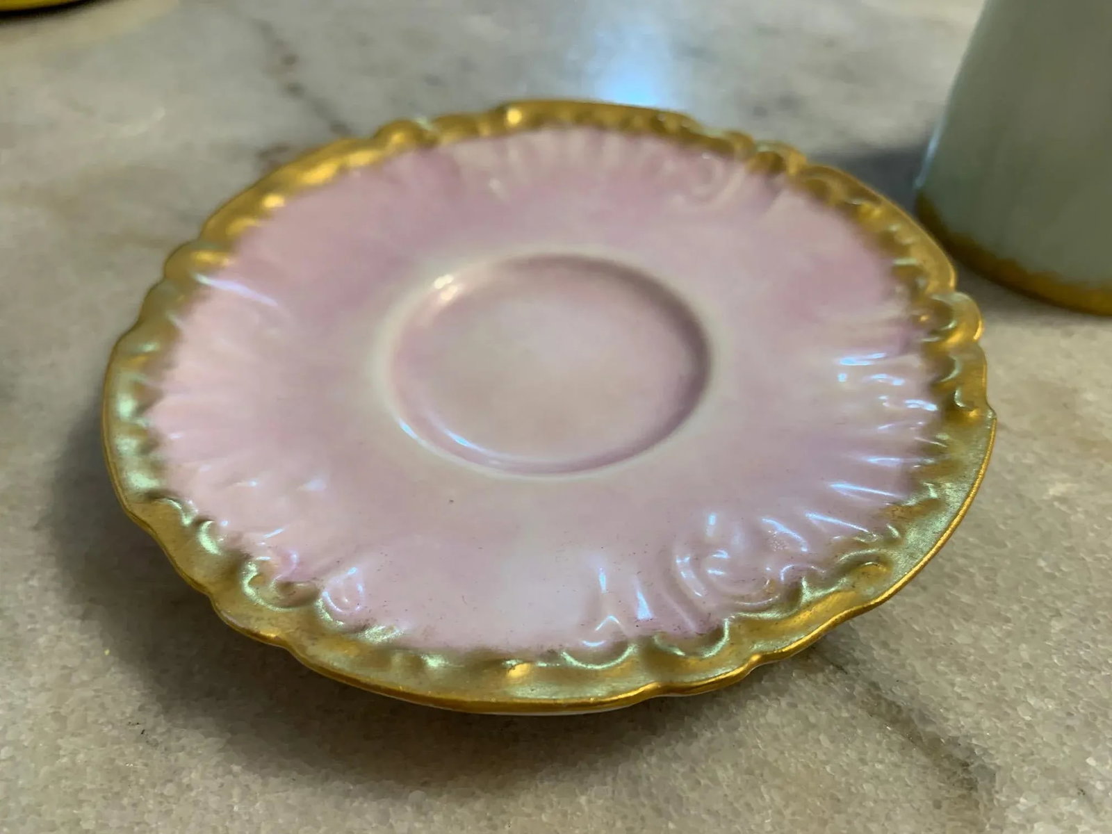 Antique Limoges France Porcelain Cup & Saucer Set- 2 Pieces - 9