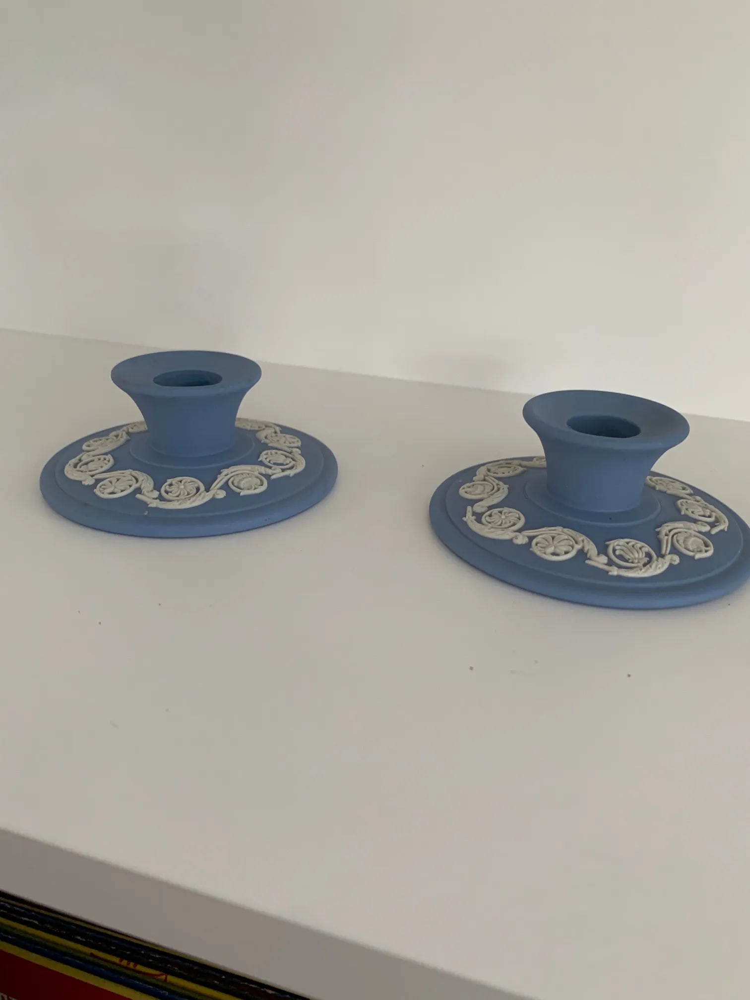 1960s English Wedgwood Jasperware Candle Holders - a Pair - 10