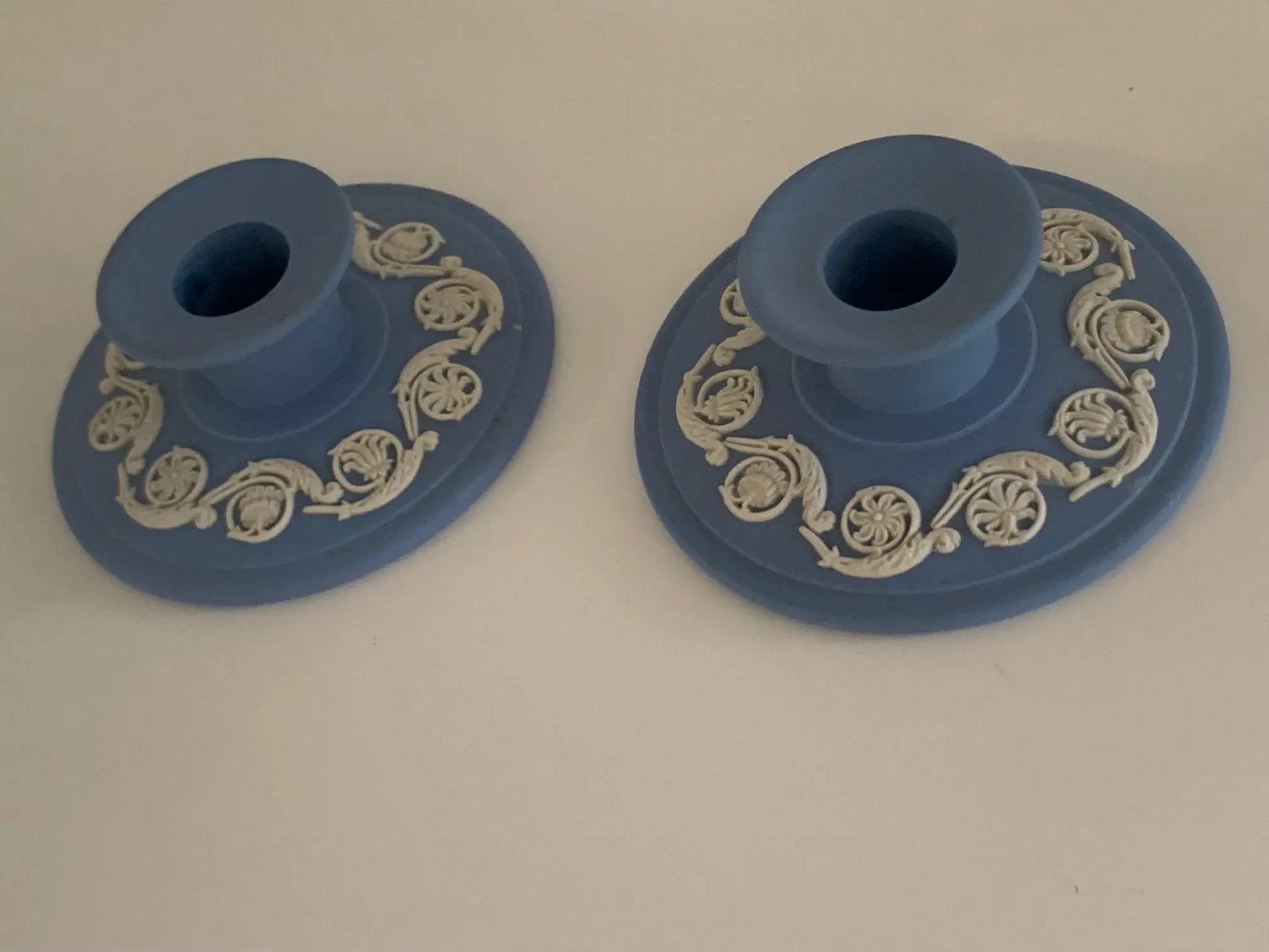 1960s English Wedgwood Jasperware Candle Holders - a Pair - 13