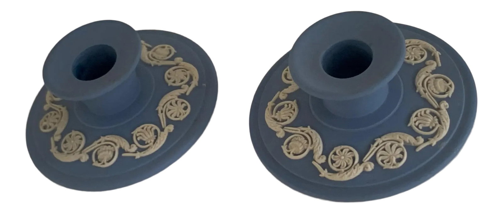 1960s English Wedgwood Jasperware Candle Holders - a Pair (1 of 13)