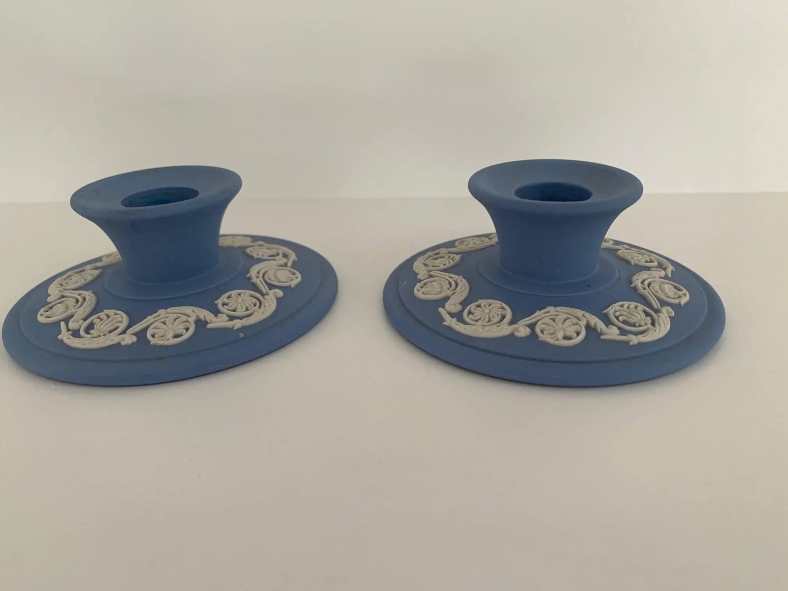 1960s English Wedgwood Jasperware Candle Holders - a Pair - 2