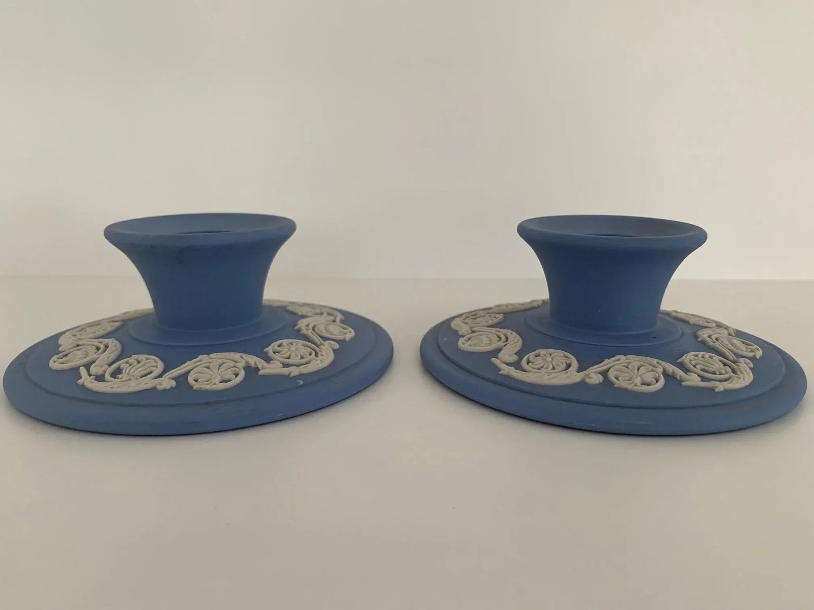 1960s English Wedgwood Jasperware Candle Holders - a Pair - 9