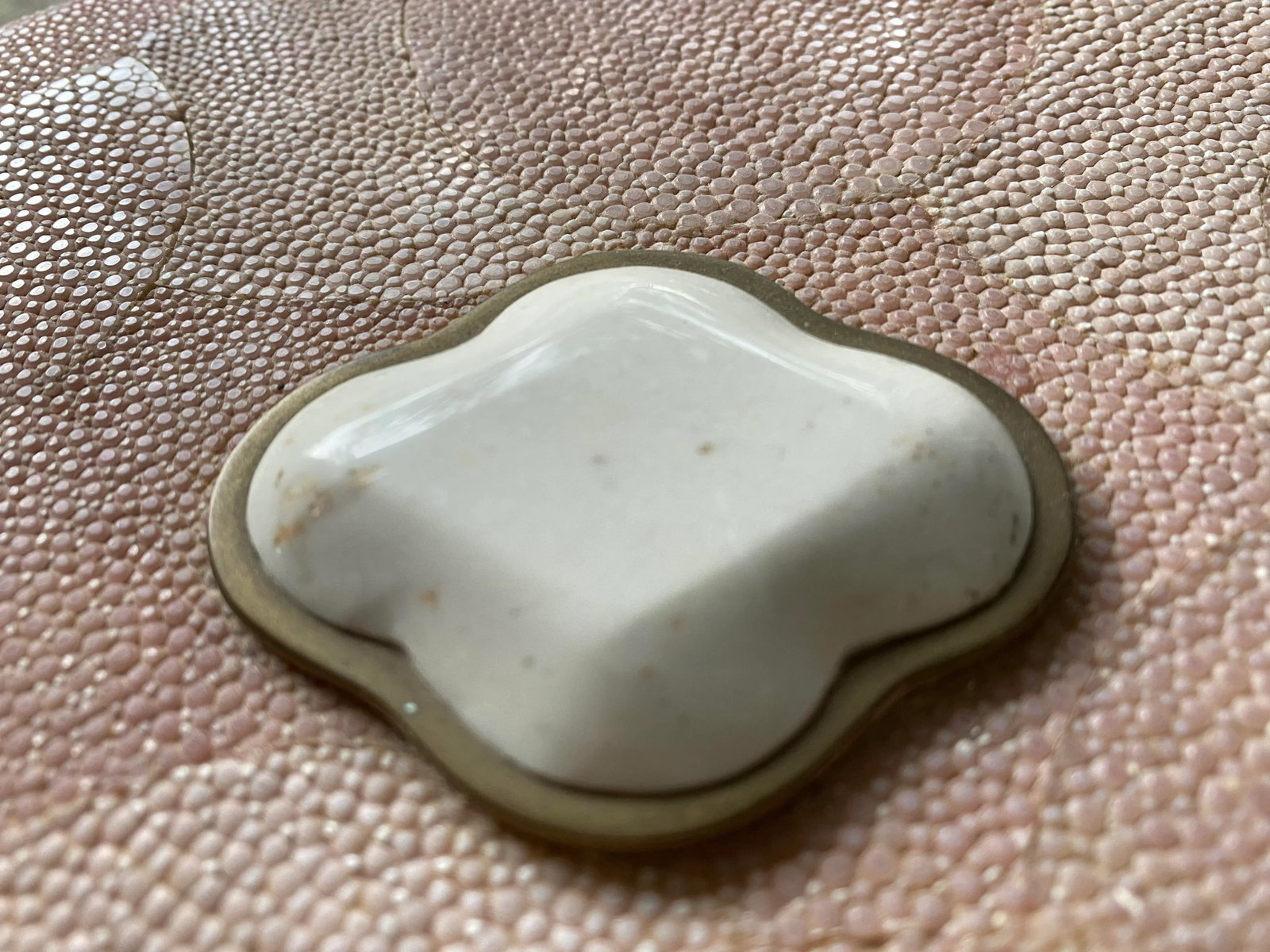 XL Pink Genuine Shagreen Box Attributed to Maitland Smith - 4