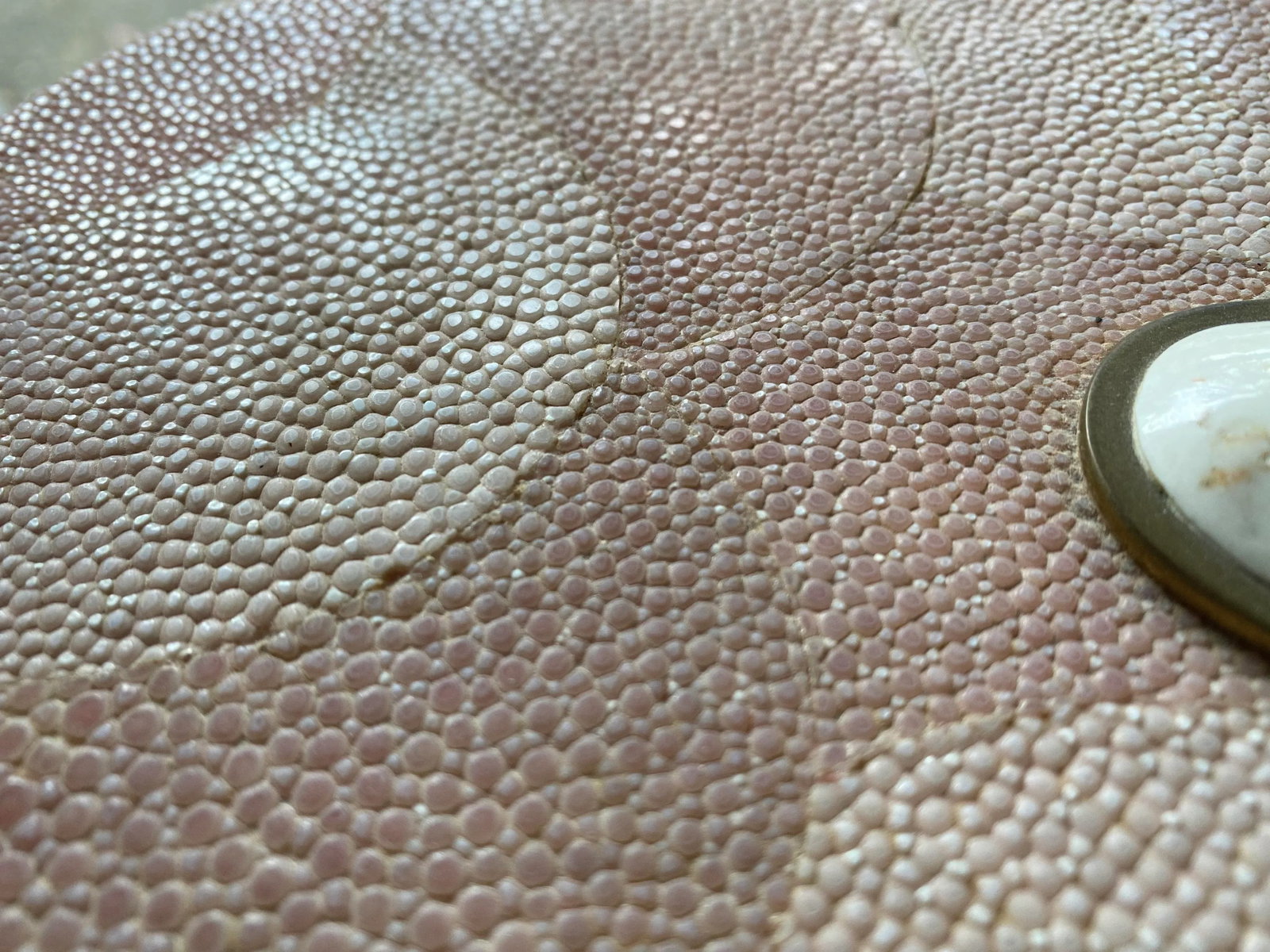 XL Pink Genuine Shagreen Box Attributed to Maitland Smith - 5