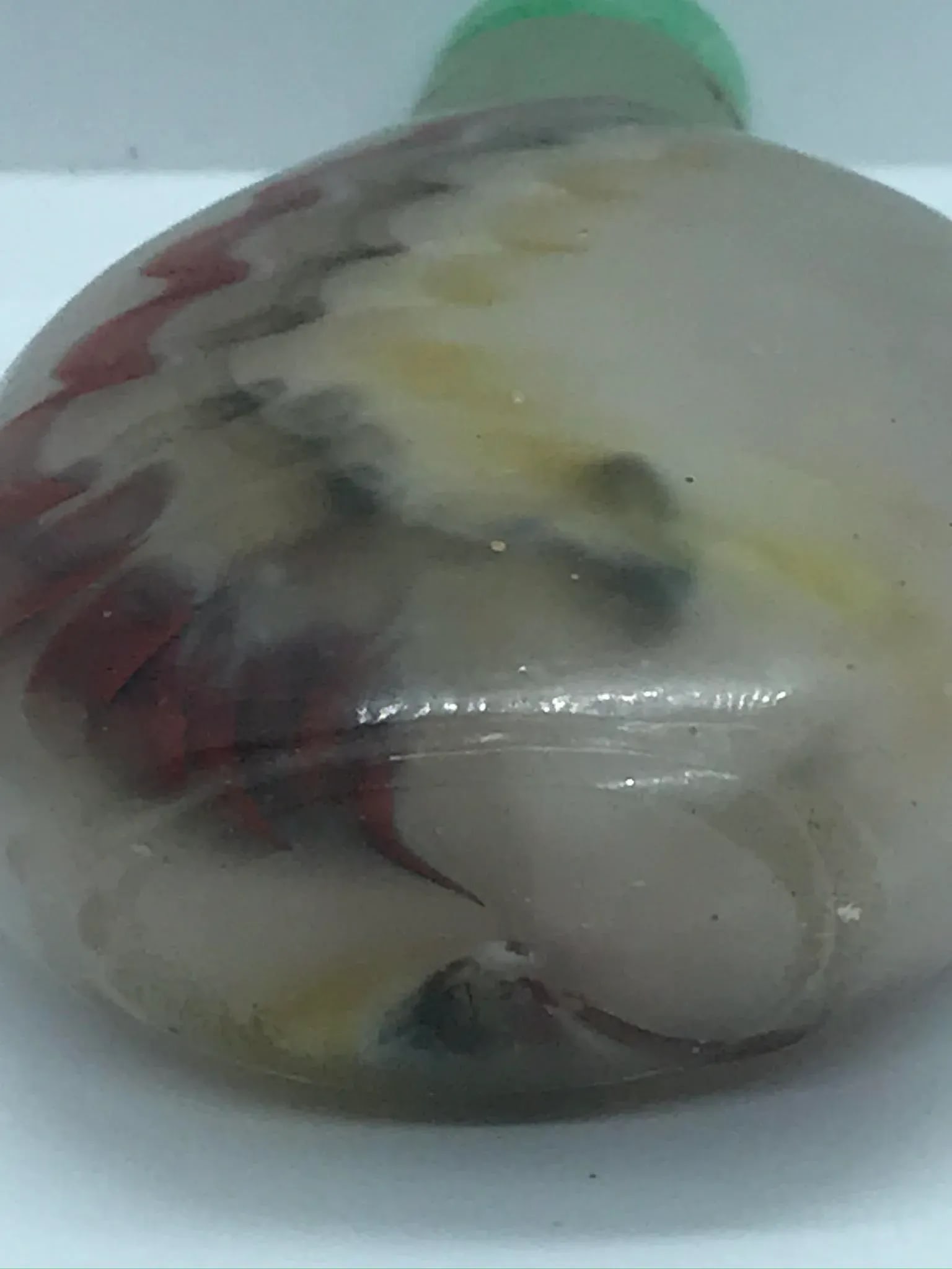 Vintage Beijing Glass Snuff Bottle With Colorful Striations - 11