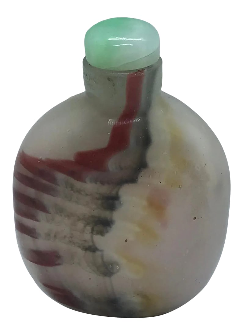 Vintage Beijing Glass Snuff Bottle With Colorful Striations: The mission of the Jesuits when they arrived in China at the end of the Ming Dynasty in CE 1644 was to spread the word of God and convert the people to Christianity. Their efforts were partly thwarted