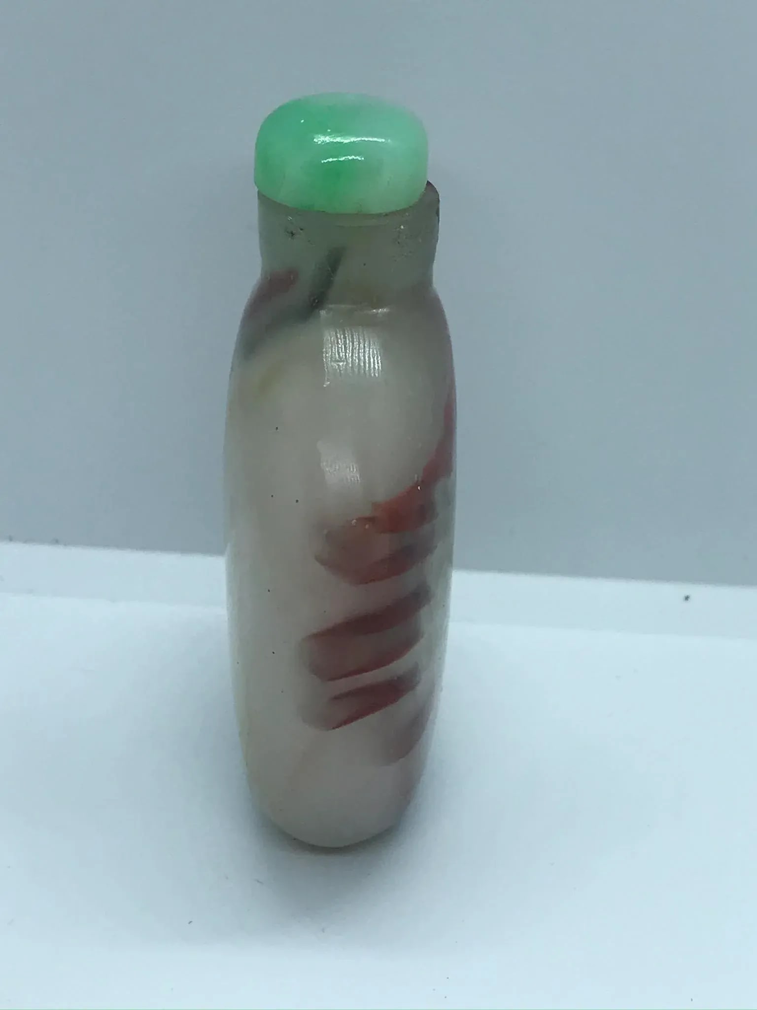Vintage Beijing Glass Snuff Bottle With Colorful Striations - 4