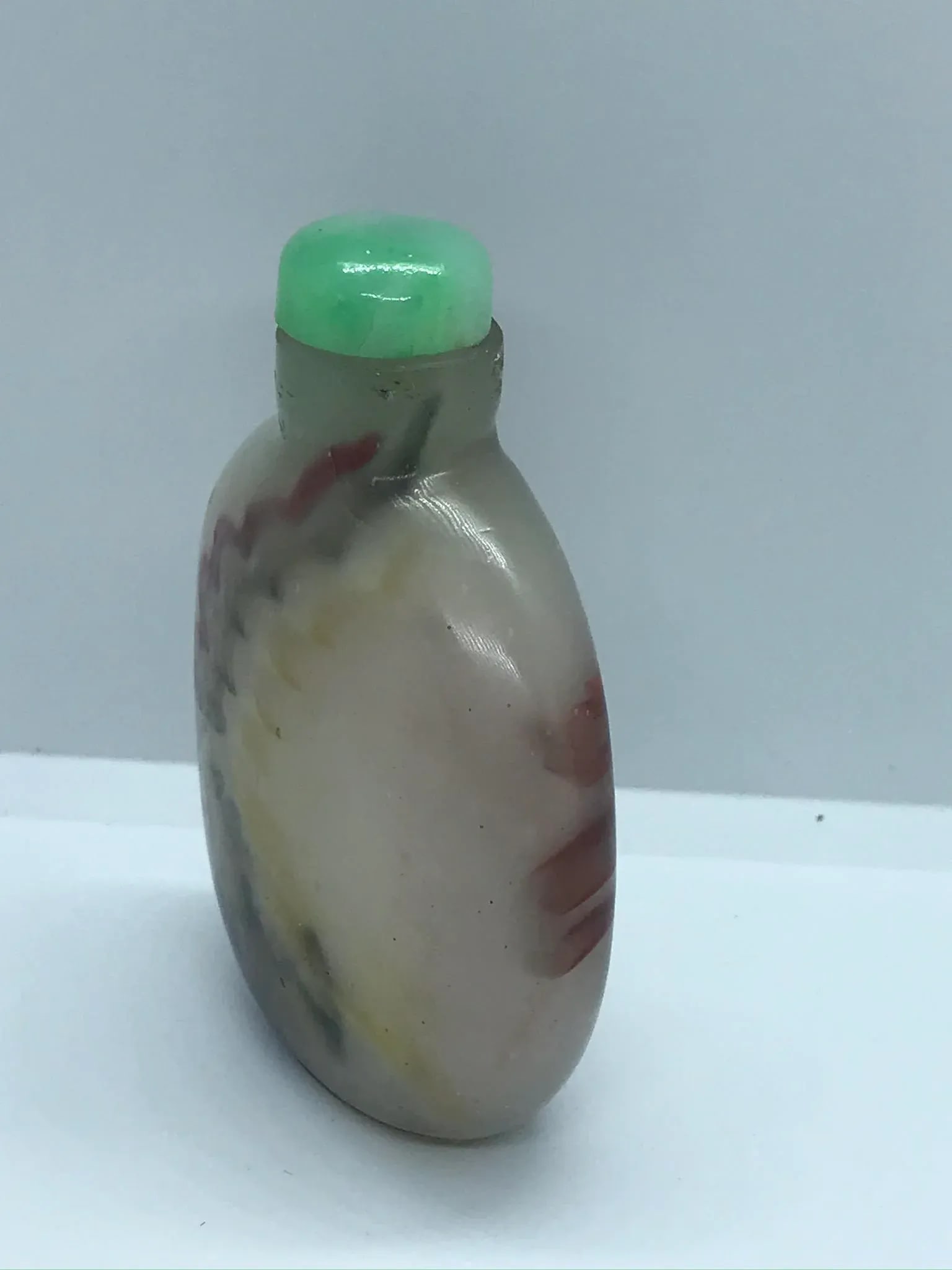 Vintage Beijing Glass Snuff Bottle With Colorful Striations - 5