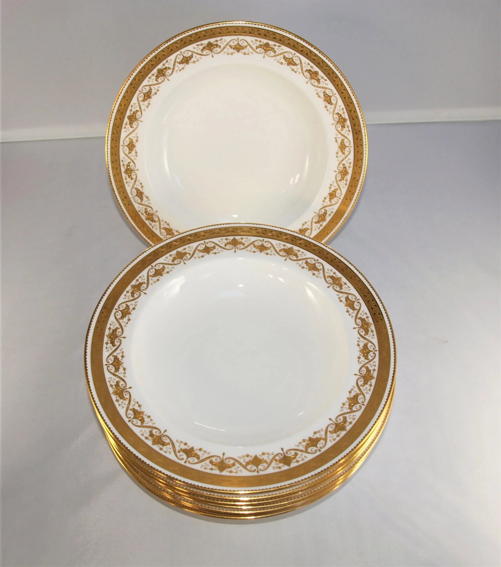 1940s Minton for Tiffany & Co. Gold Rim Soup Bowls - Set of 8 - 5