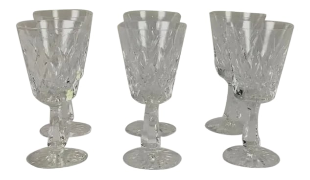 Waterford Kinsale White Wine Glasses- Set of 6: Waterford of Ireland -makers of premium luxury crystal since 1783-set of 6 -4oz. White wines offered in the kinsale pattern -named after Kinsale the largest county in Ireland _the open diamond