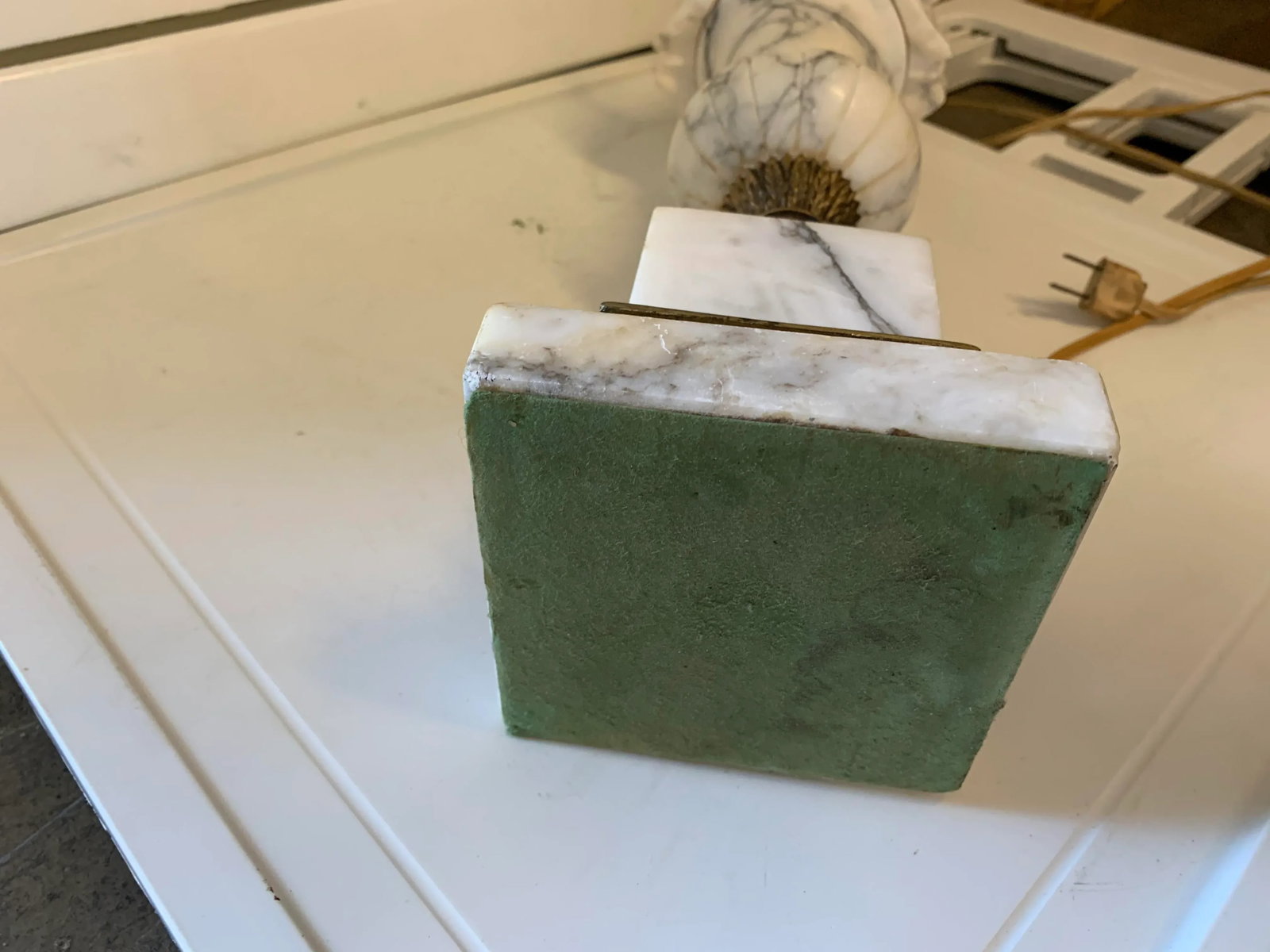 Mid 20th Century Marble & Brass Lamp - 10