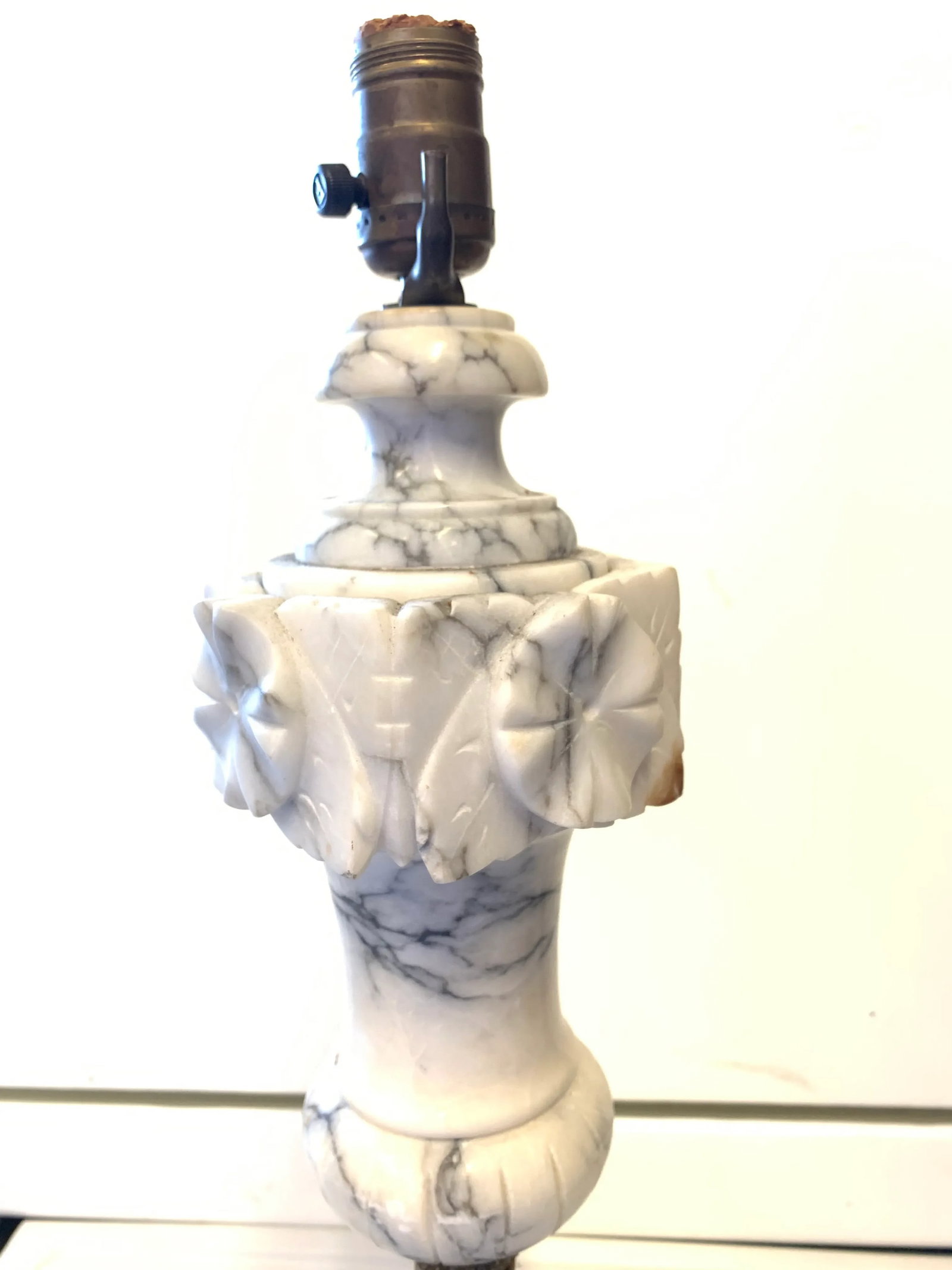 Mid 20th Century Marble & Brass Lamp - 7