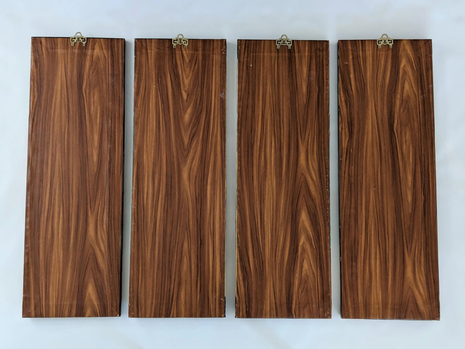 Vintage Asian Stephen Chun Mixed Metal Abstract Wall Sculptures - Set of 4 - 12