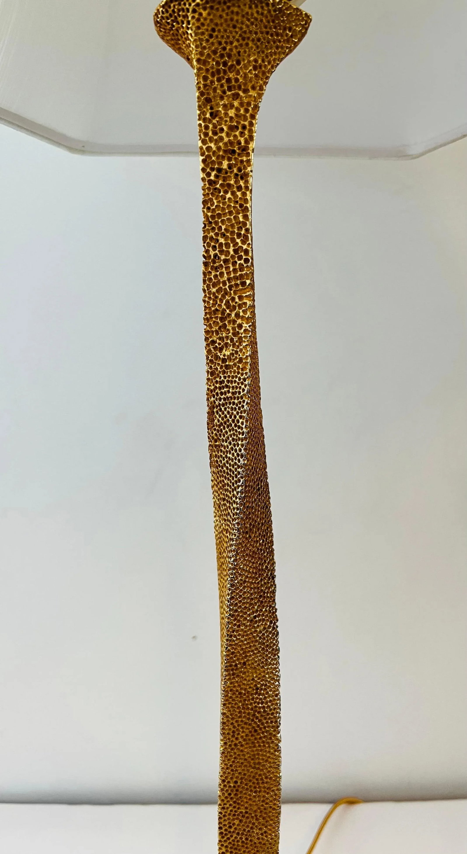 French Fondica Golden Bronze 90's Table Lamps - A Pair - 11