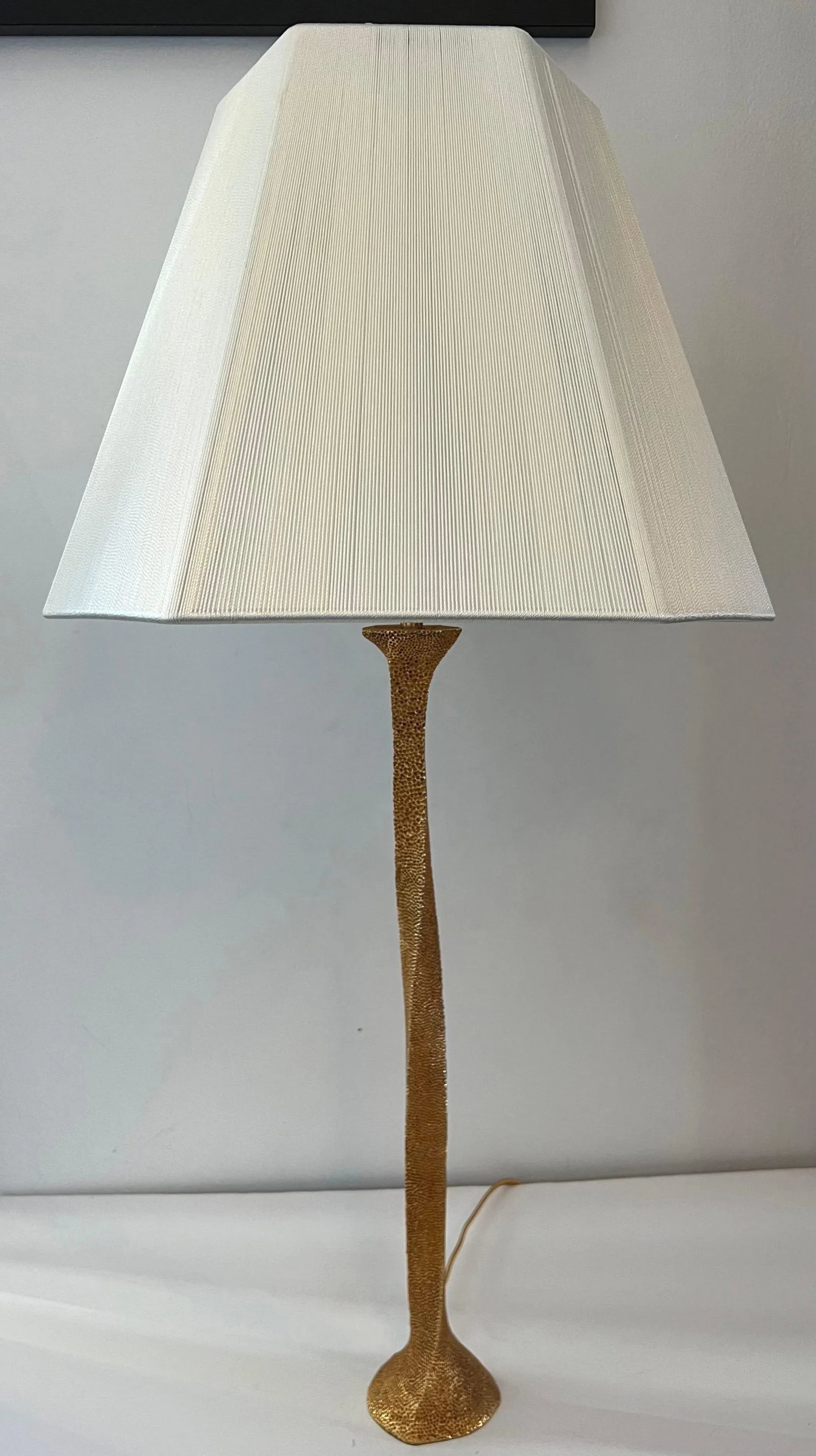 French Fondica Golden Bronze 90's Table Lamps - A Pair - 2