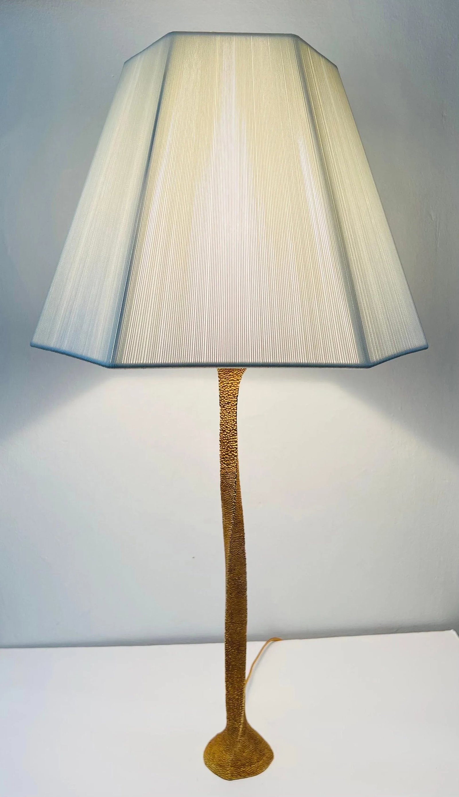 French Fondica Golden Bronze 90's Table Lamps - A Pair - 4