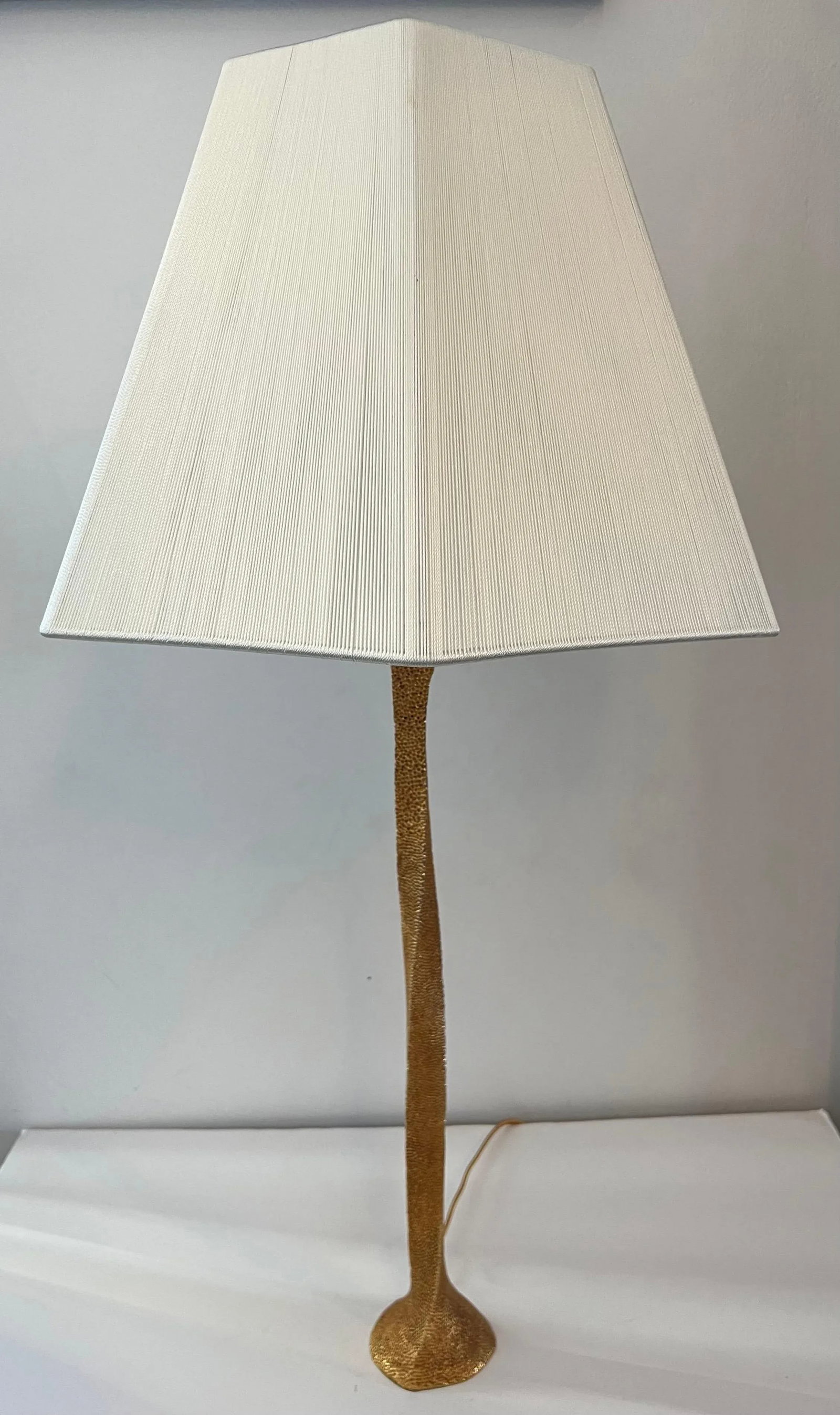 French Fondica Golden Bronze 90's Table Lamps - A Pair - 5