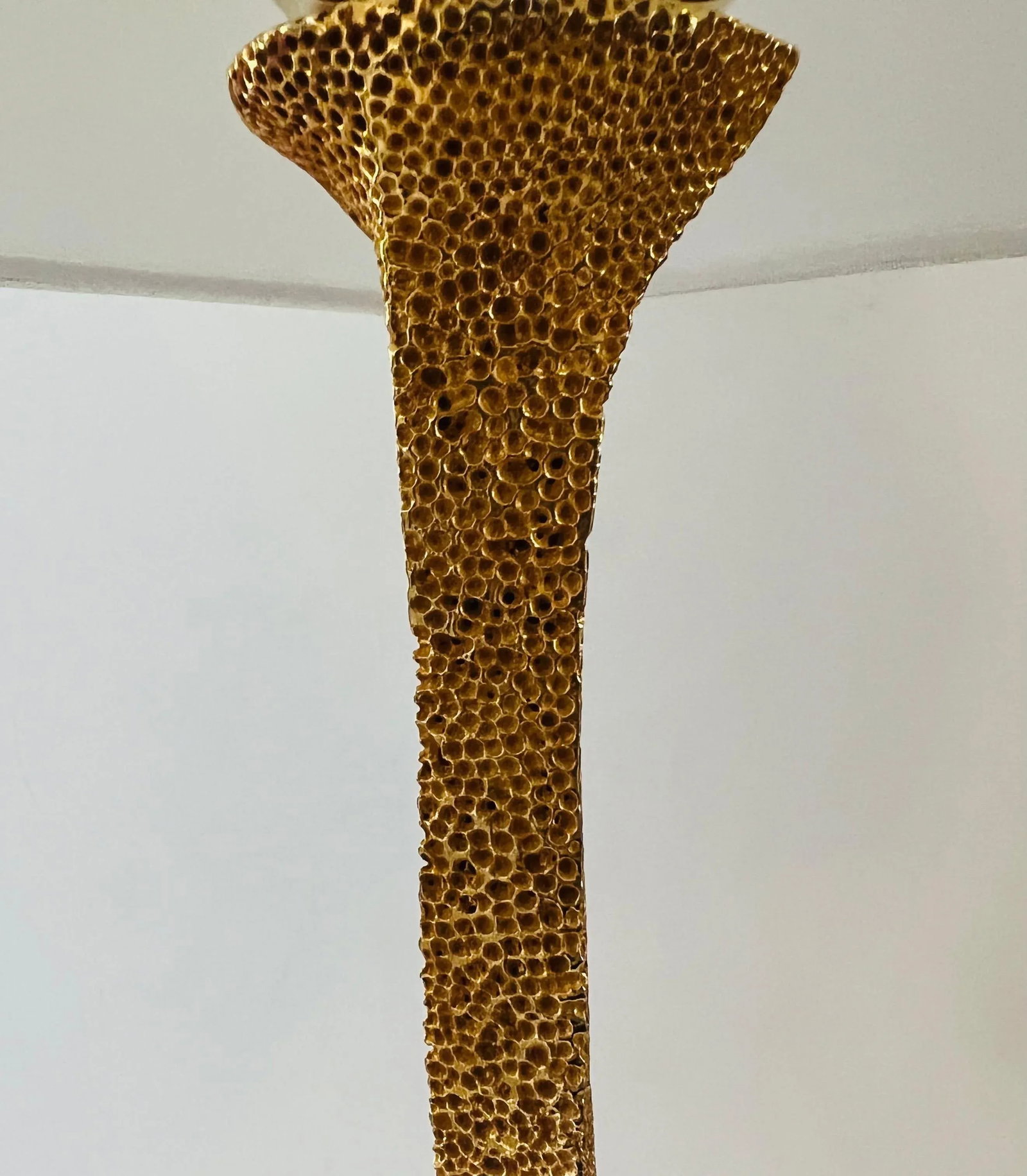 French Fondica Golden Bronze 90's Table Lamps - A Pair - 7