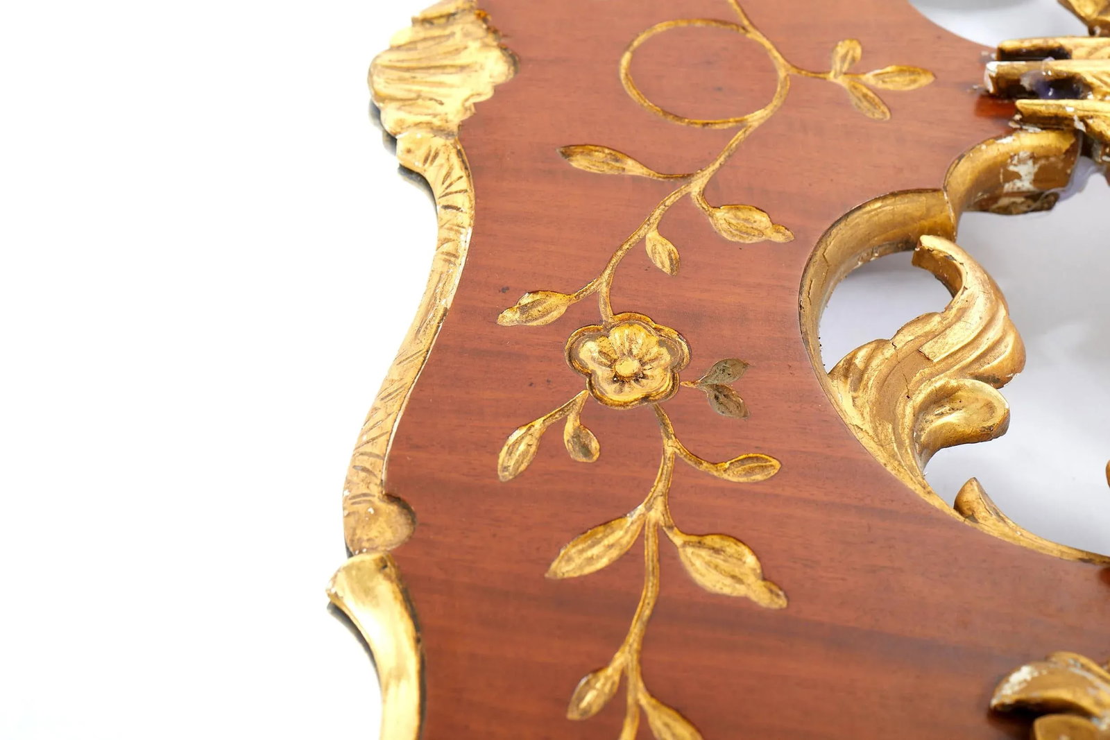 19th Century Burlwood / Gilt Gold Frame Beveled Wall Mirror - 7