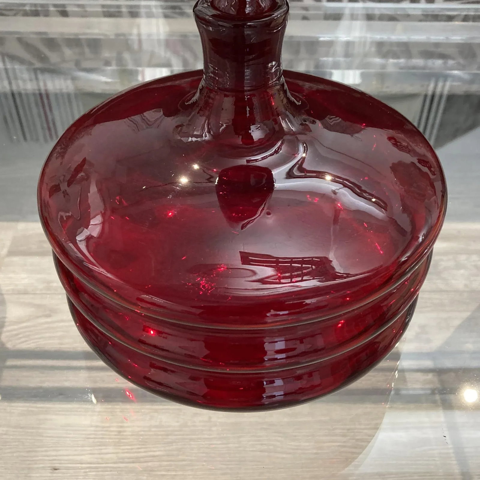 Vintage Blenko Regal Ruby Decanter - 12