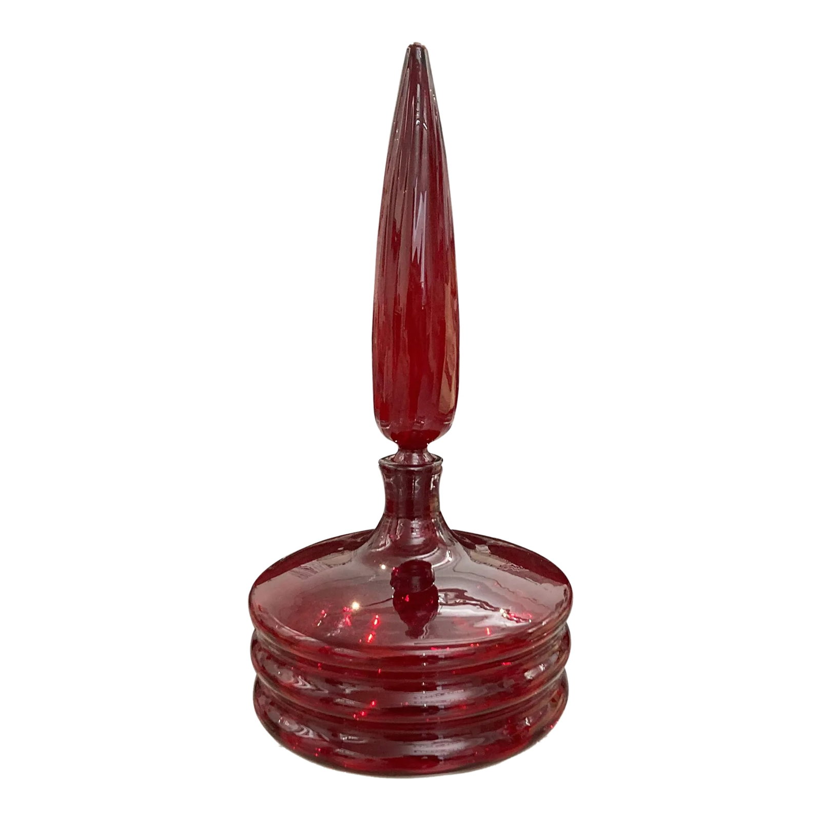 Vintage Blenko Regal Ruby Decanter: Blenko Rare Regal Ruby Decanter 1960s Blenko Very Rare Regal Ruby Decanter Design: Wayne Husted, Signed 161/2"H x 8"D Wayne Husted was Director of Design at the Blenko Glass Company in Milton, West Vi