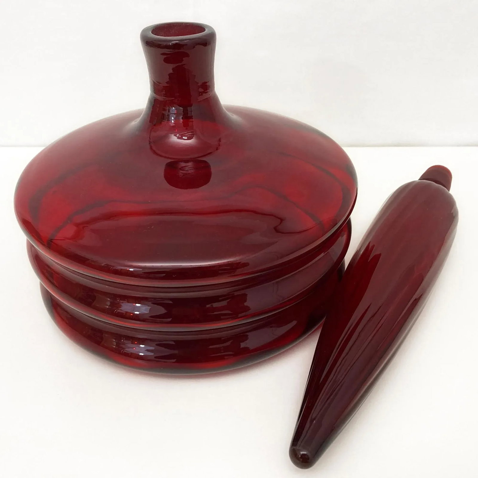 Vintage Blenko Regal Ruby Decanter - 4