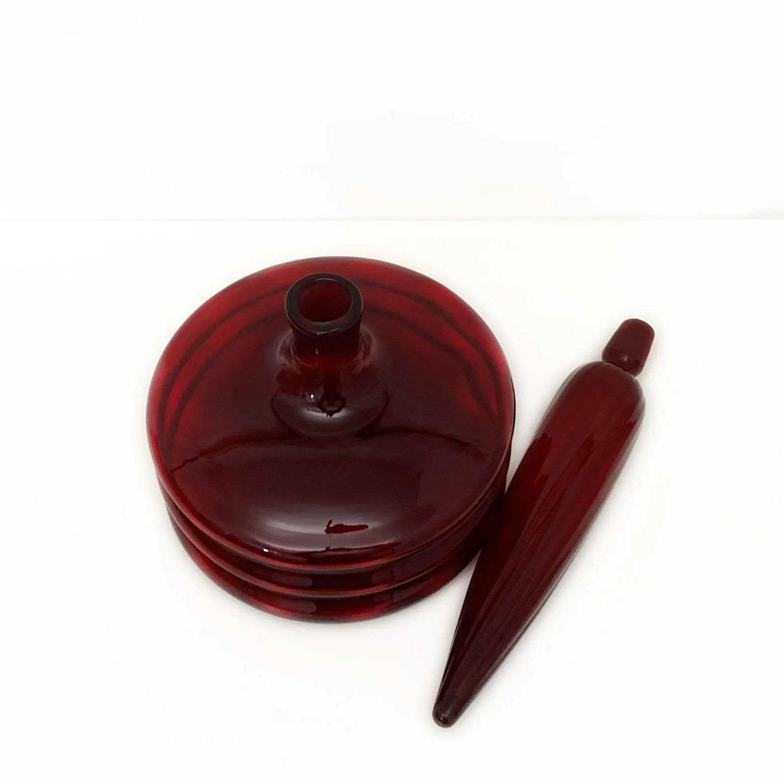 Vintage Blenko Regal Ruby Decanter - 5
