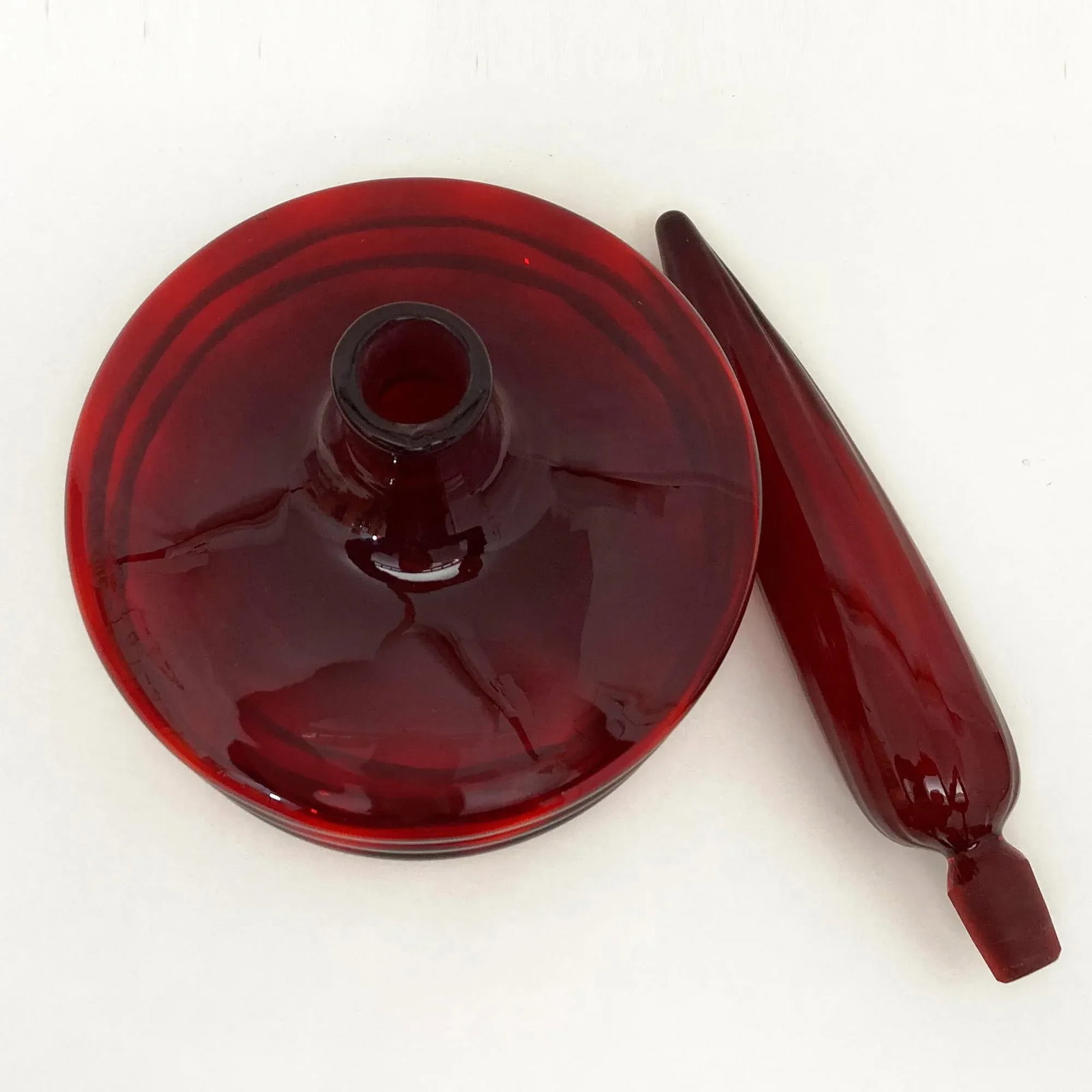 Vintage Blenko Regal Ruby Decanter - 7