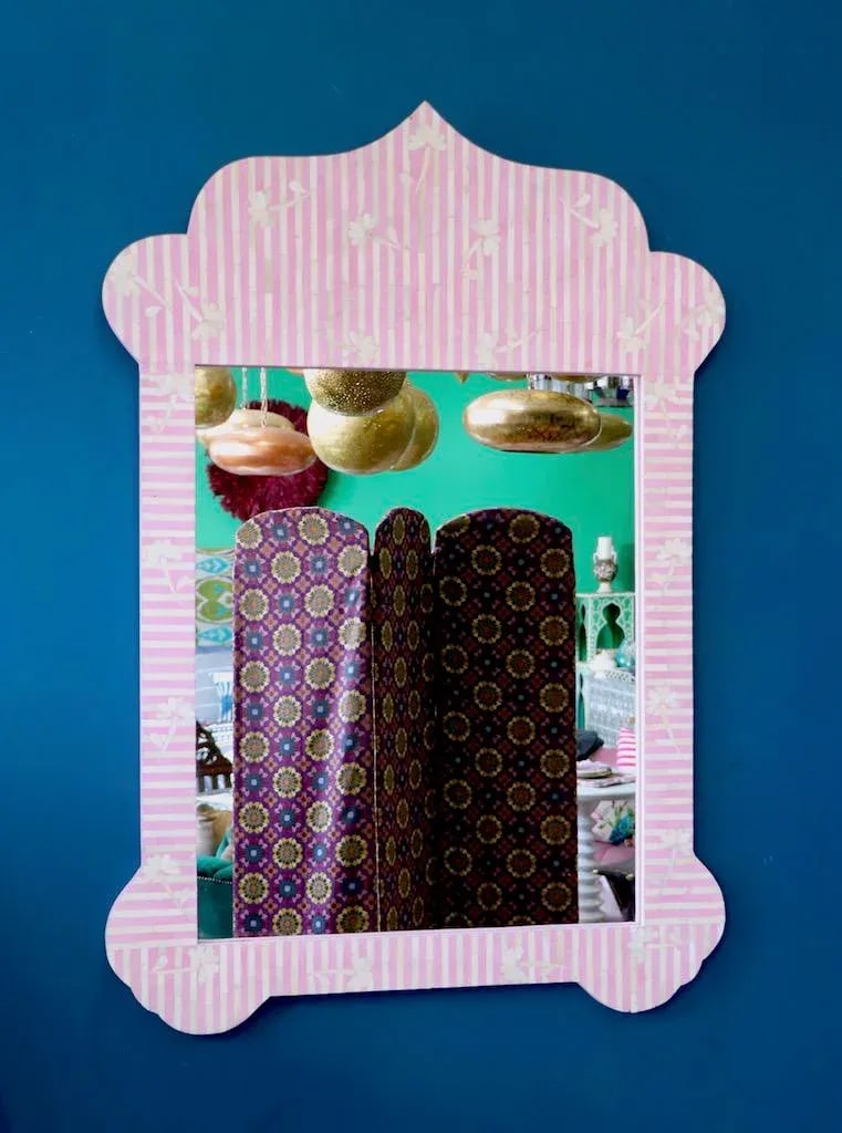 Taj Pink Bone Inlay Mirror - 4
