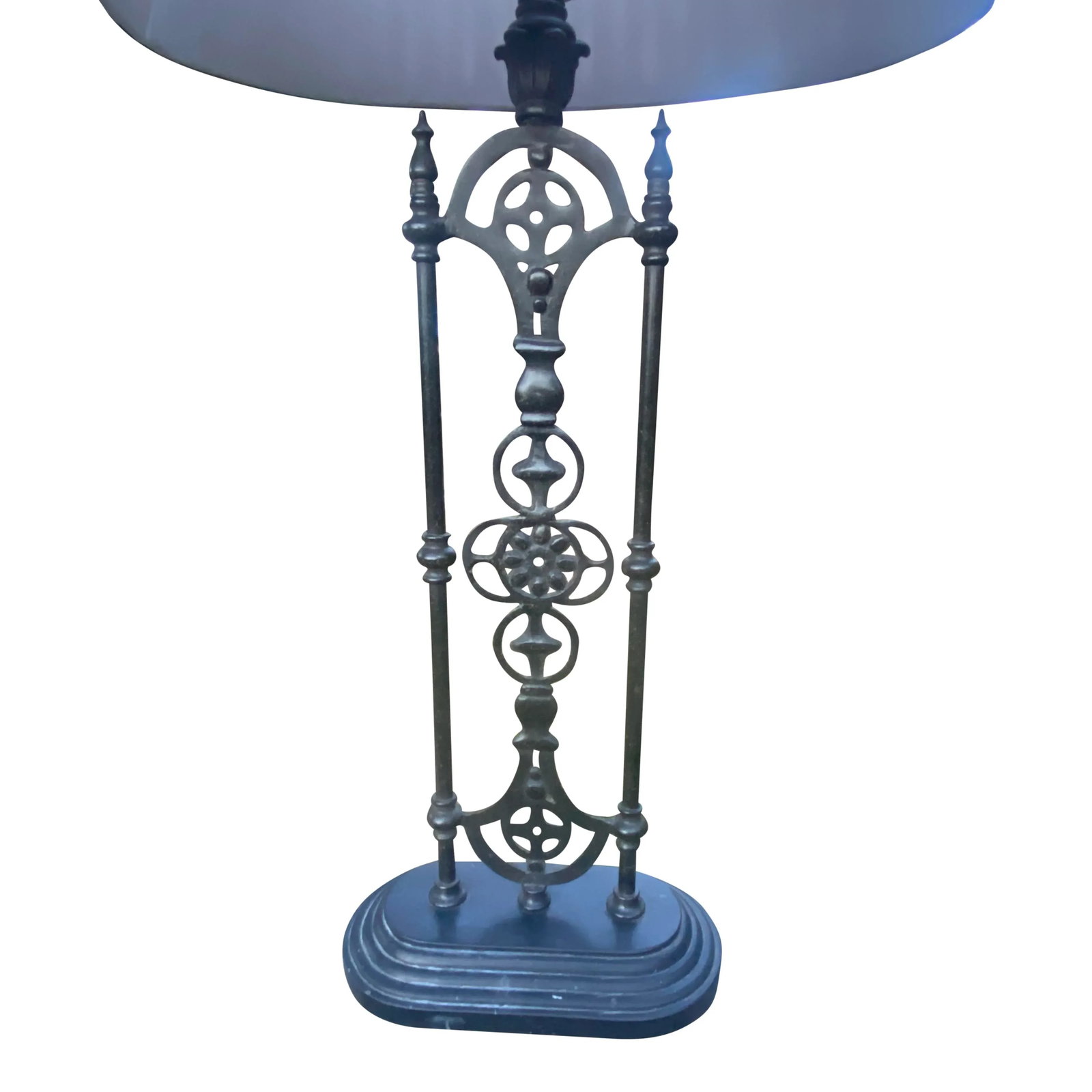 Pair of Wrought Iron Panel Buffet/Table Lamps - 4