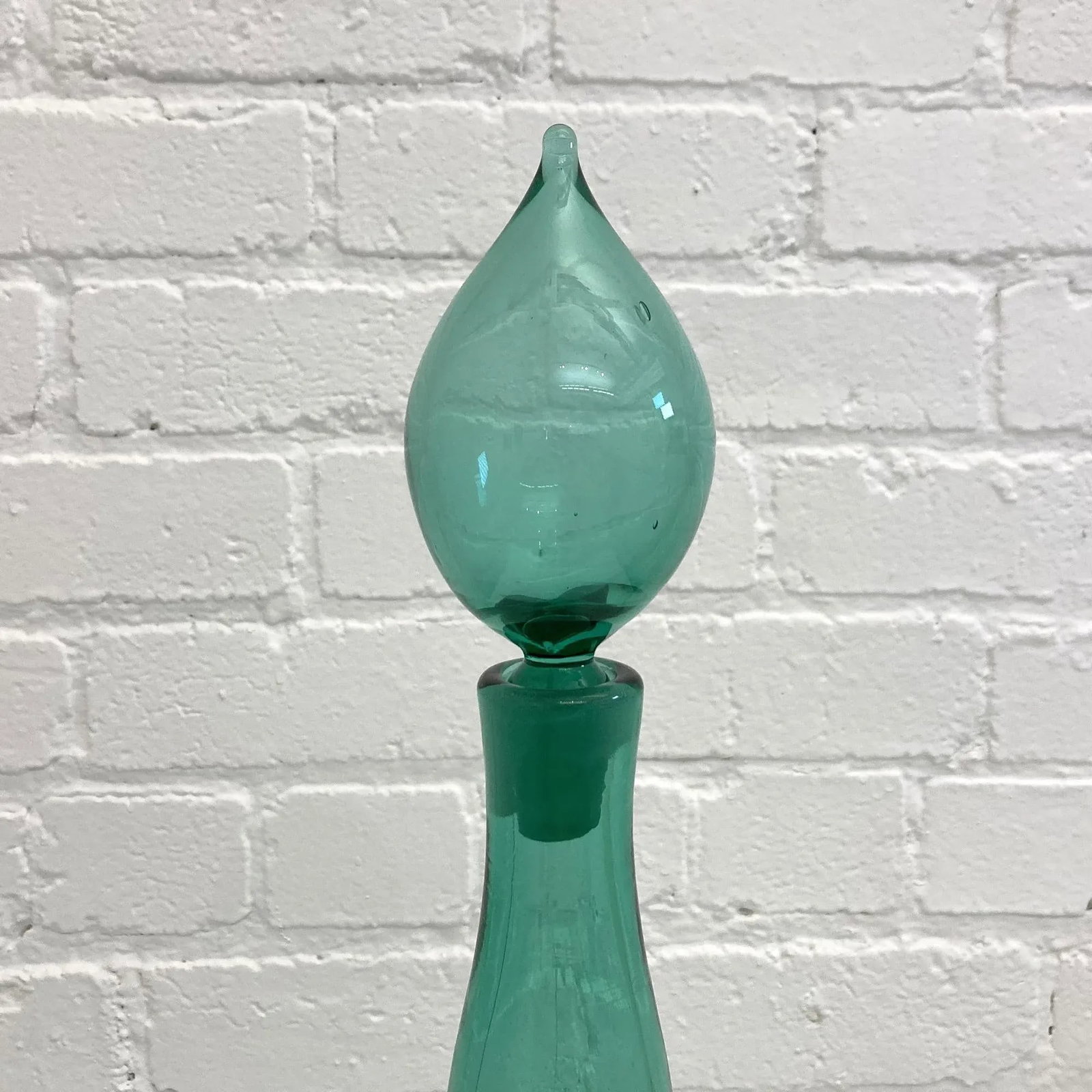Vintage Blenko Sea Green Tall Decanter Design Design #5815 - 3
