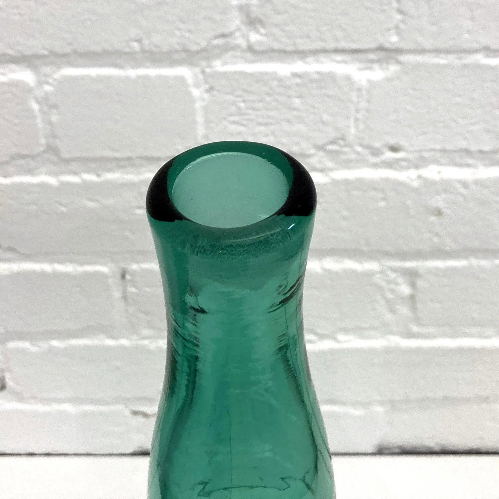 Vintage Blenko Sea Green Tall Decanter Design Design #5815 - 4