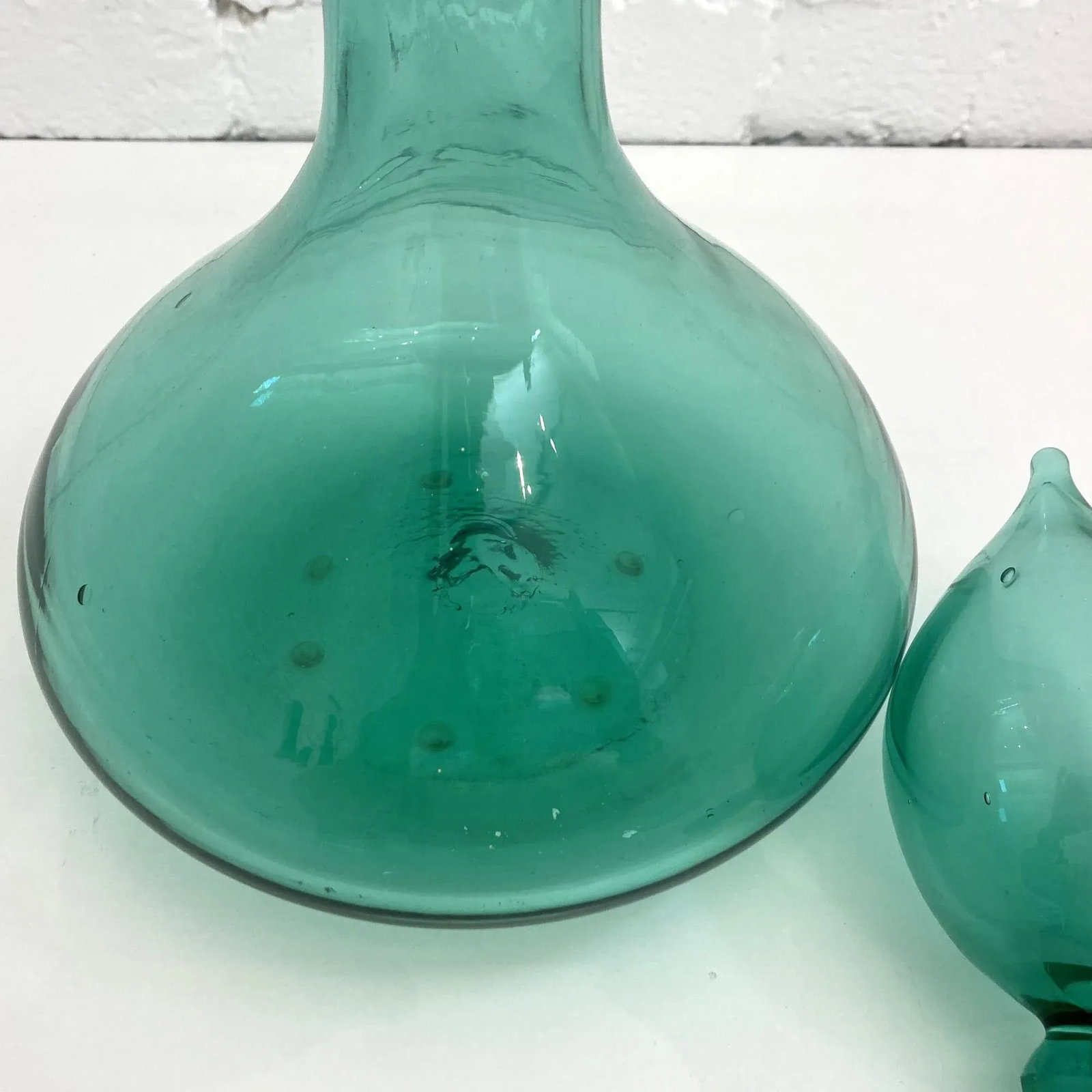Vintage Blenko Sea Green Tall Decanter Design Design #5815 - 6