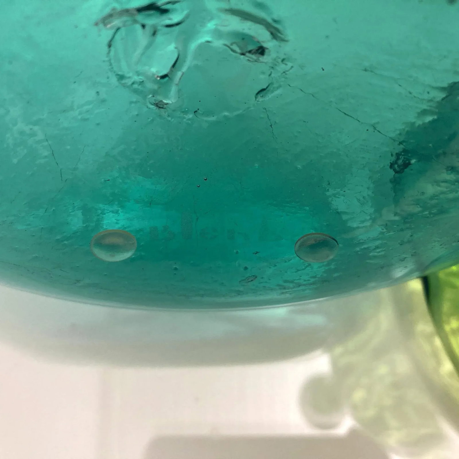 Vintage Blenko Sea Green Tall Decanter Design Design #5815 - 9