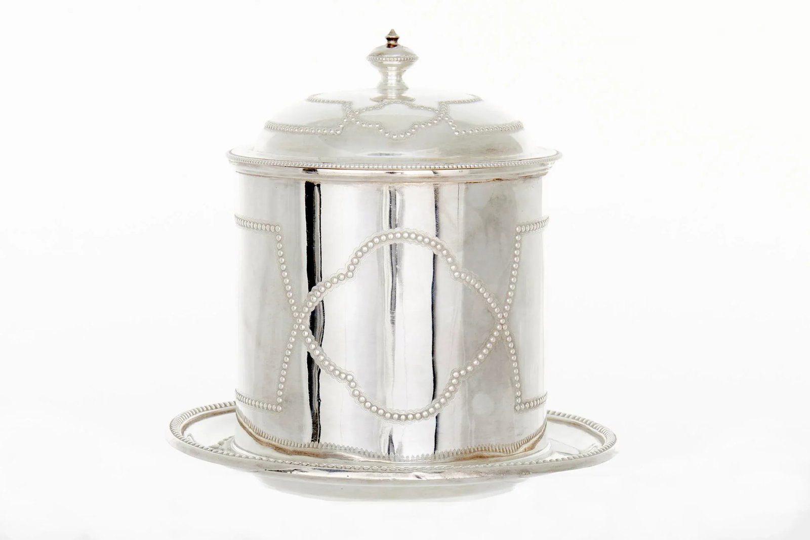 Antique English Silverplate Tea Caddy / Thin Biscuit - 13