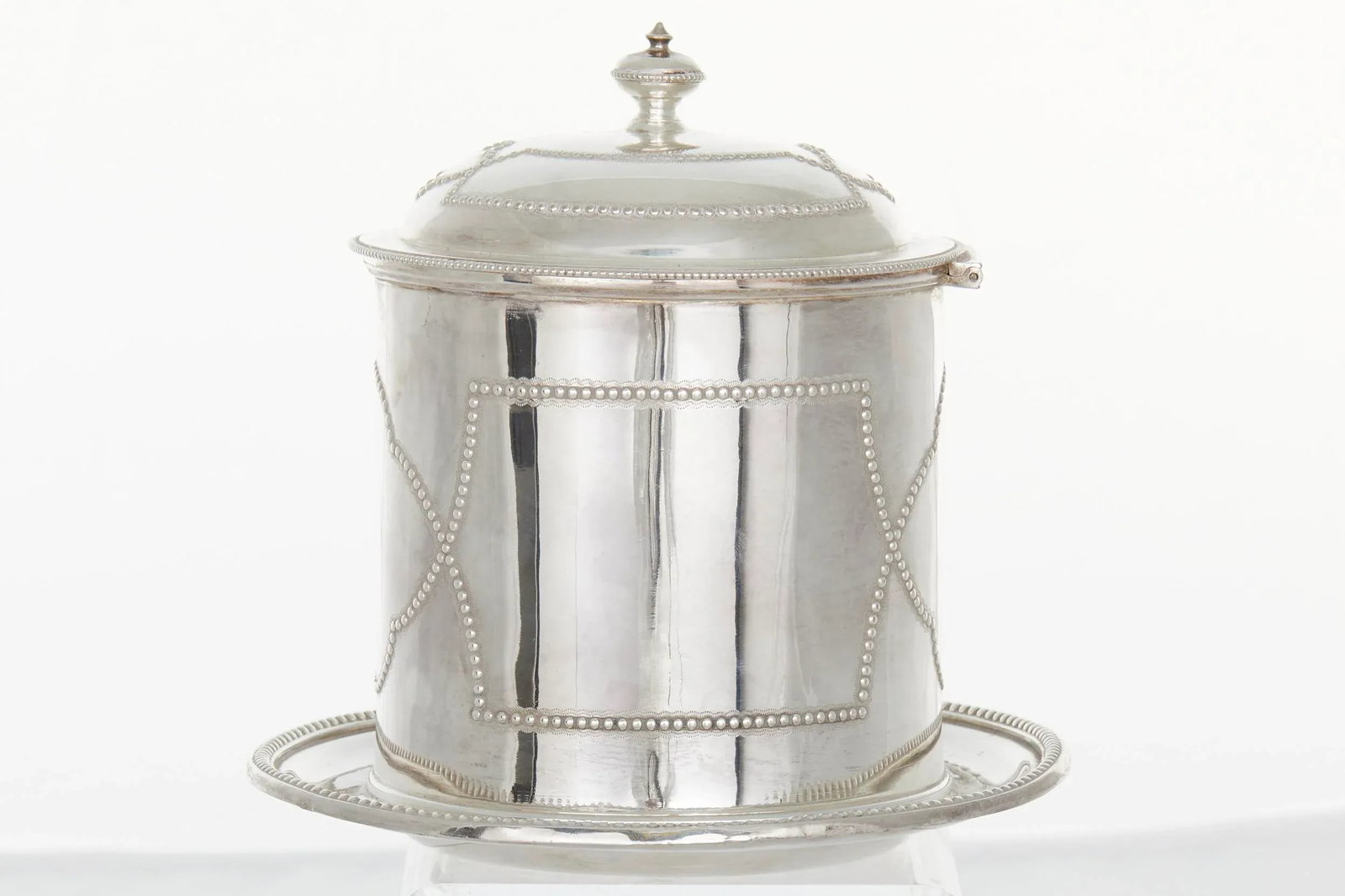 Antique English Silverplate Tea Caddy / Thin Biscuit - 2