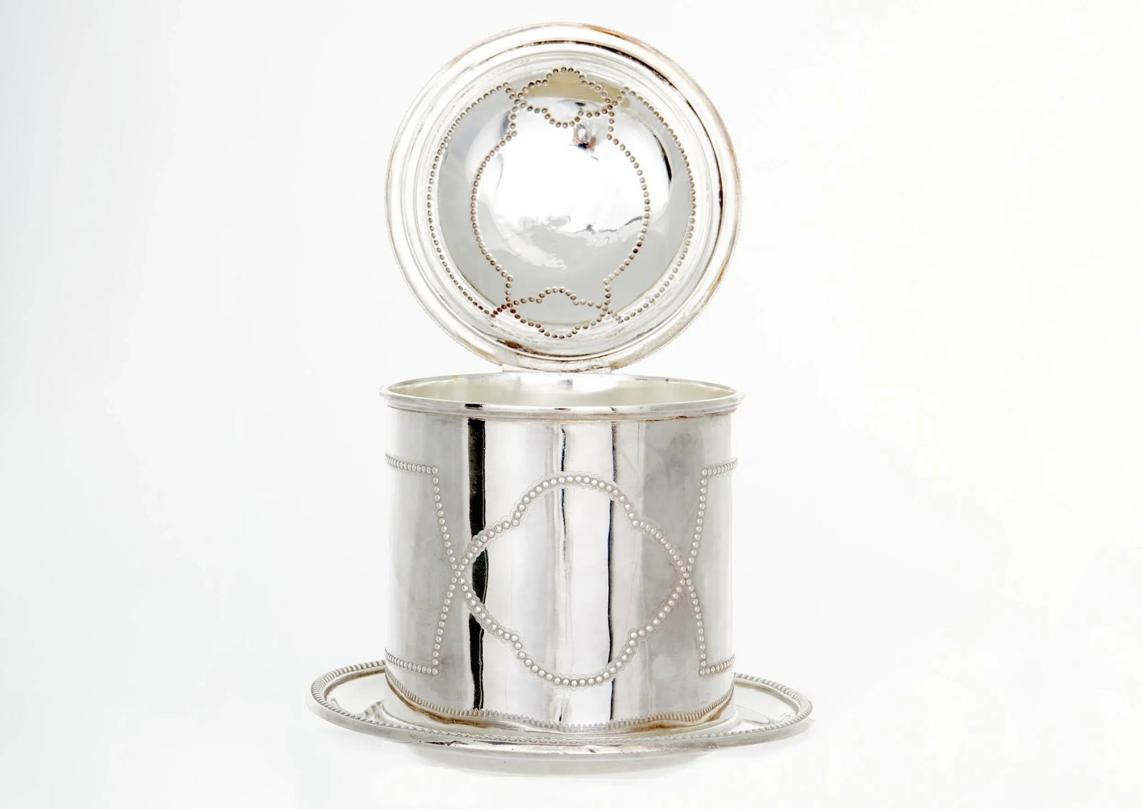 Antique English Silverplate Tea Caddy / Thin Biscuit - 3