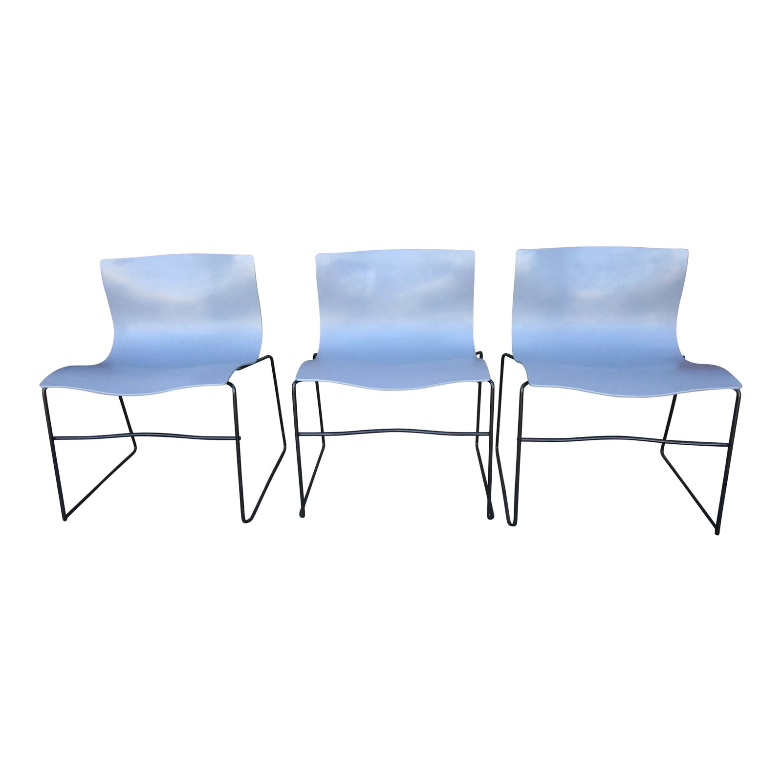 Massimo Vignelli Vintage Handkerchief Chairs for Knoll in Gray - Set of 3 (1 of 13)