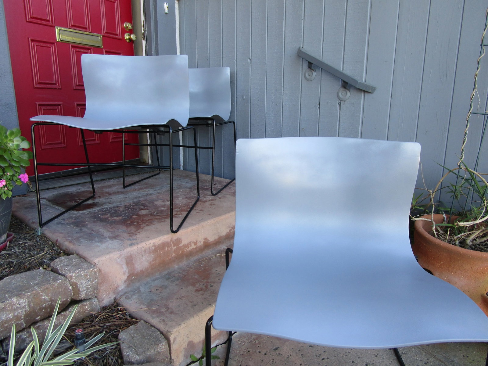 Massimo Vignelli Vintage Handkerchief Chairs for Knoll in Gray - Set of 3 - 6