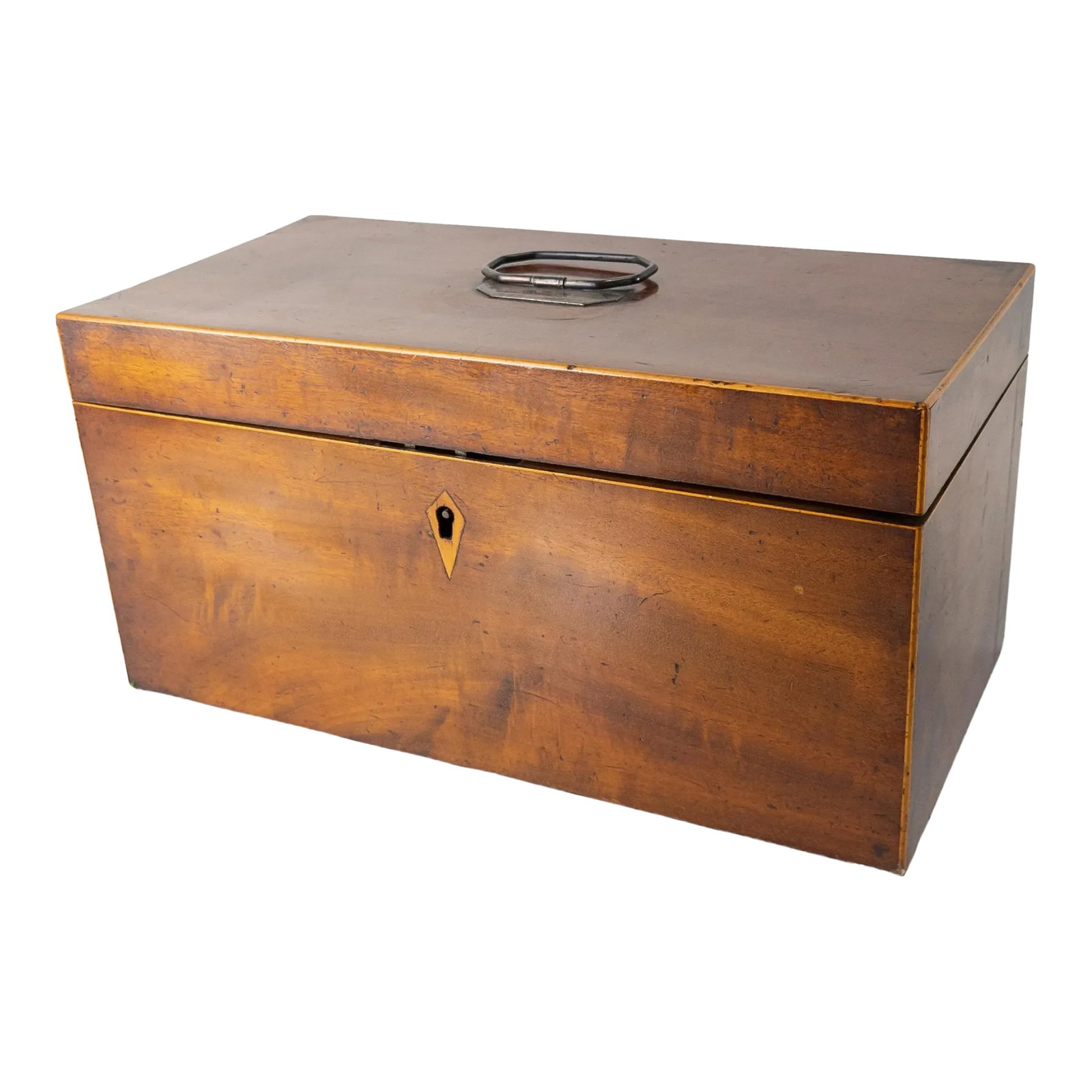 19th Century English Mahogany Rectangular Tea Caddy Box (1 of 13)