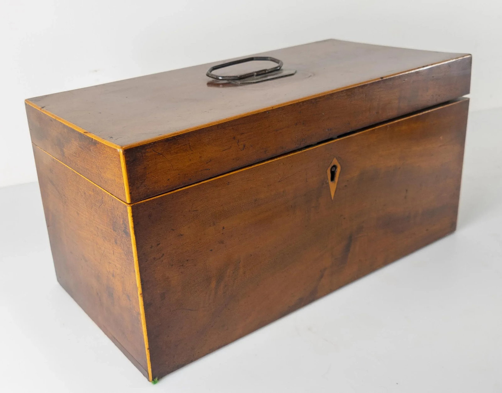 19th Century English Mahogany Rectangular Tea Caddy Box - 3