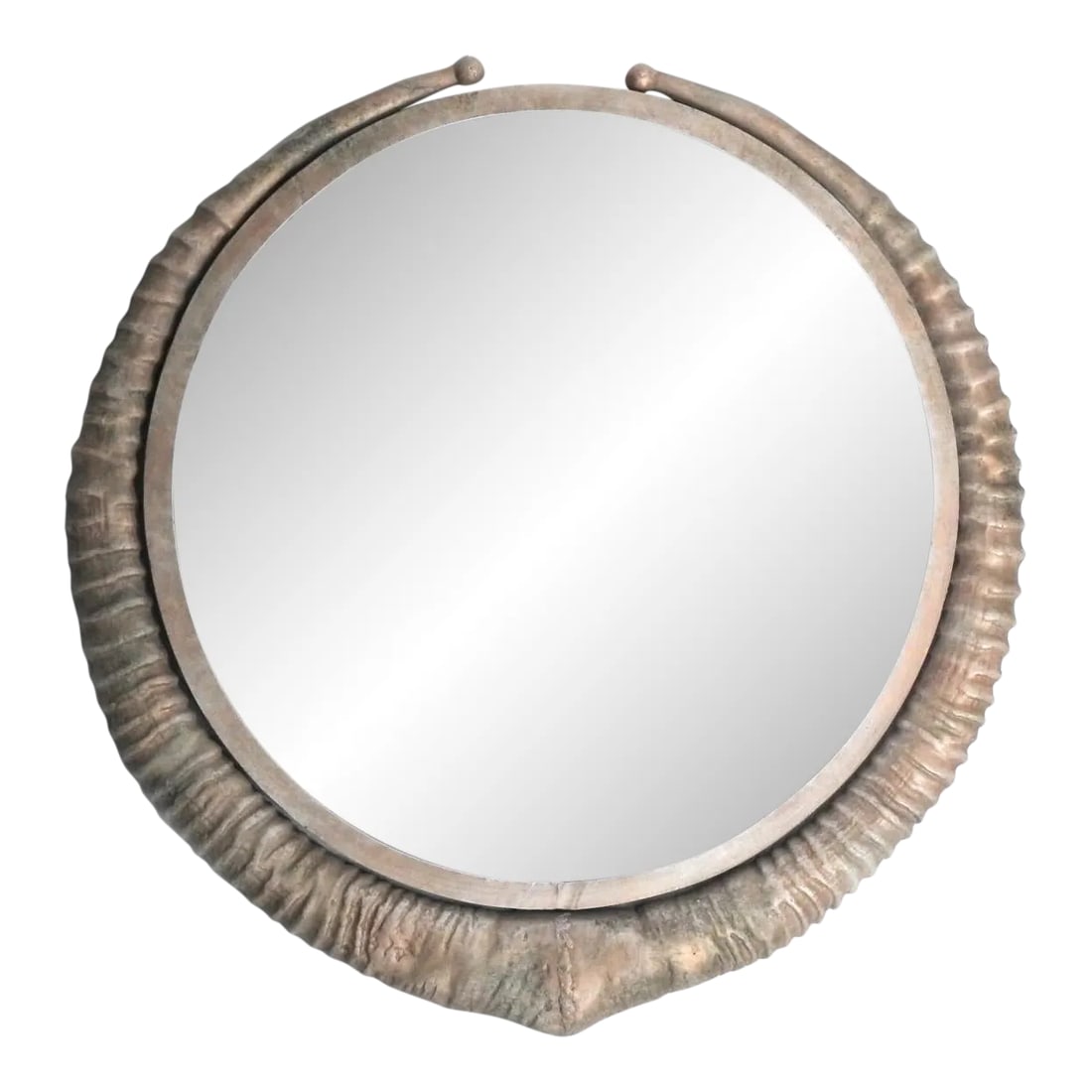 Tromp l'Oeil Metal Antelope Horns Round Wall Mirror (1 of 8)