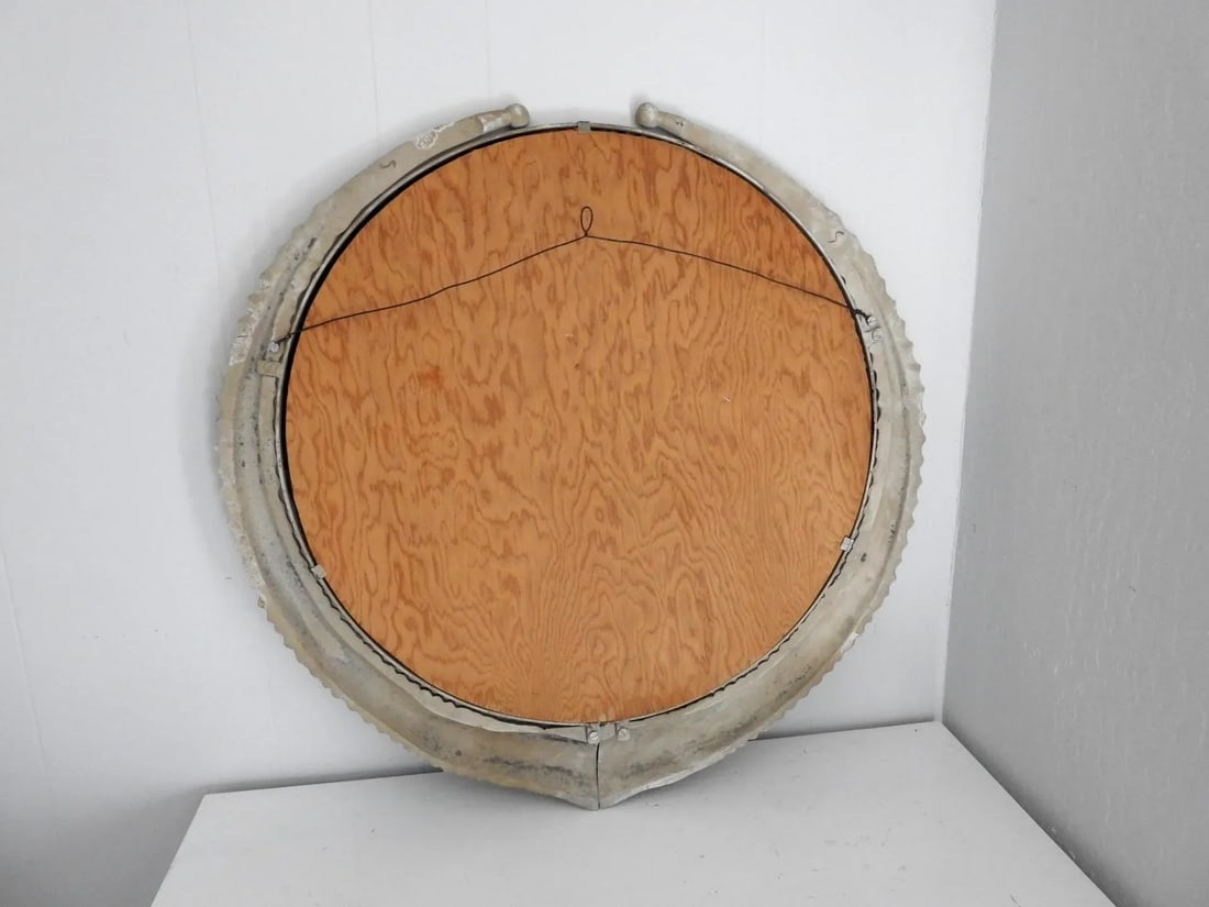 Tromp l'Oeil Metal Antelope Horns Round Wall Mirror - 4