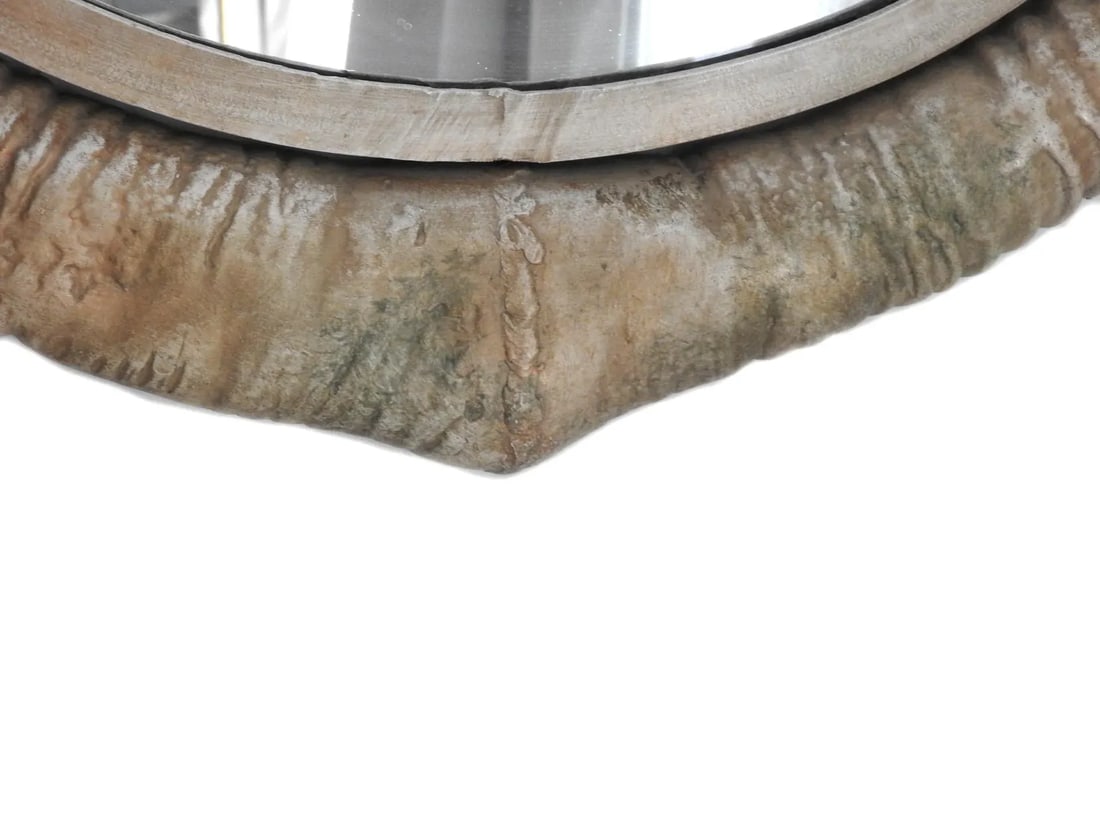 Tromp l'Oeil Metal Antelope Horns Round Wall Mirror - 5